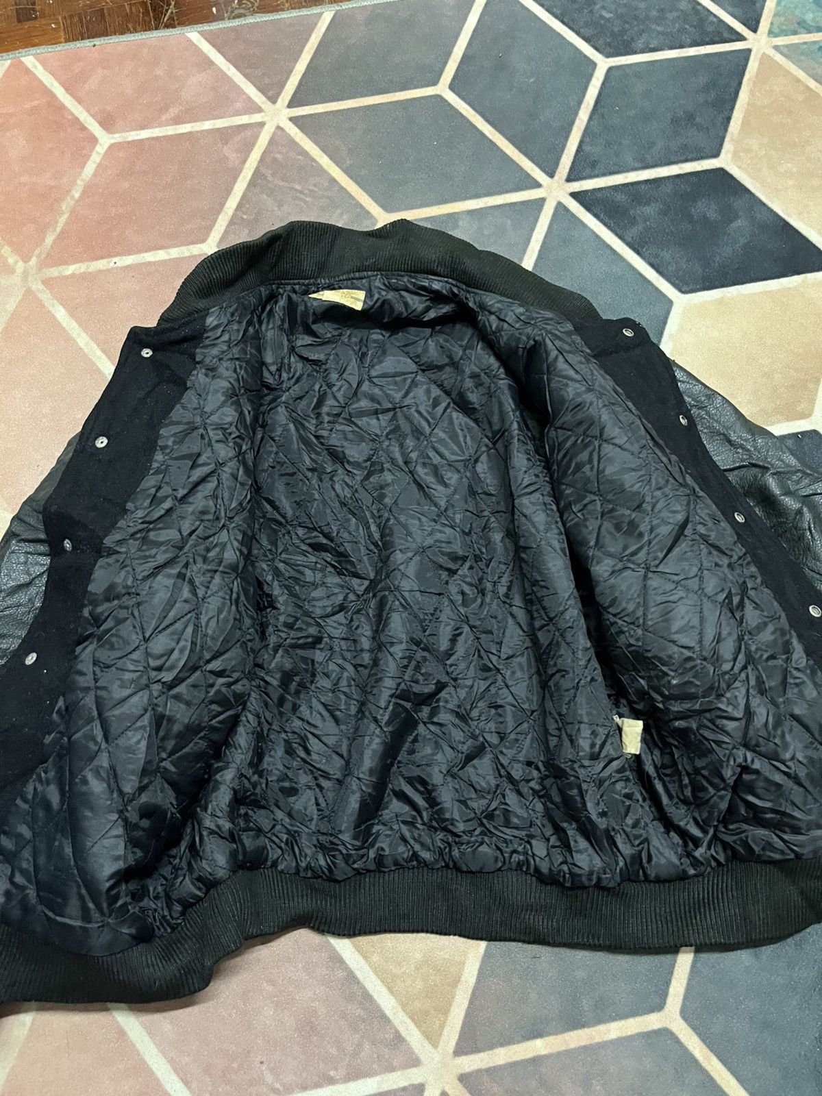 Prince 💥Vintage PRINCE Team Golden Logo Varsity Leather Jackets Size US L / EU 52-54 / 3 - 13 Thumbnail
