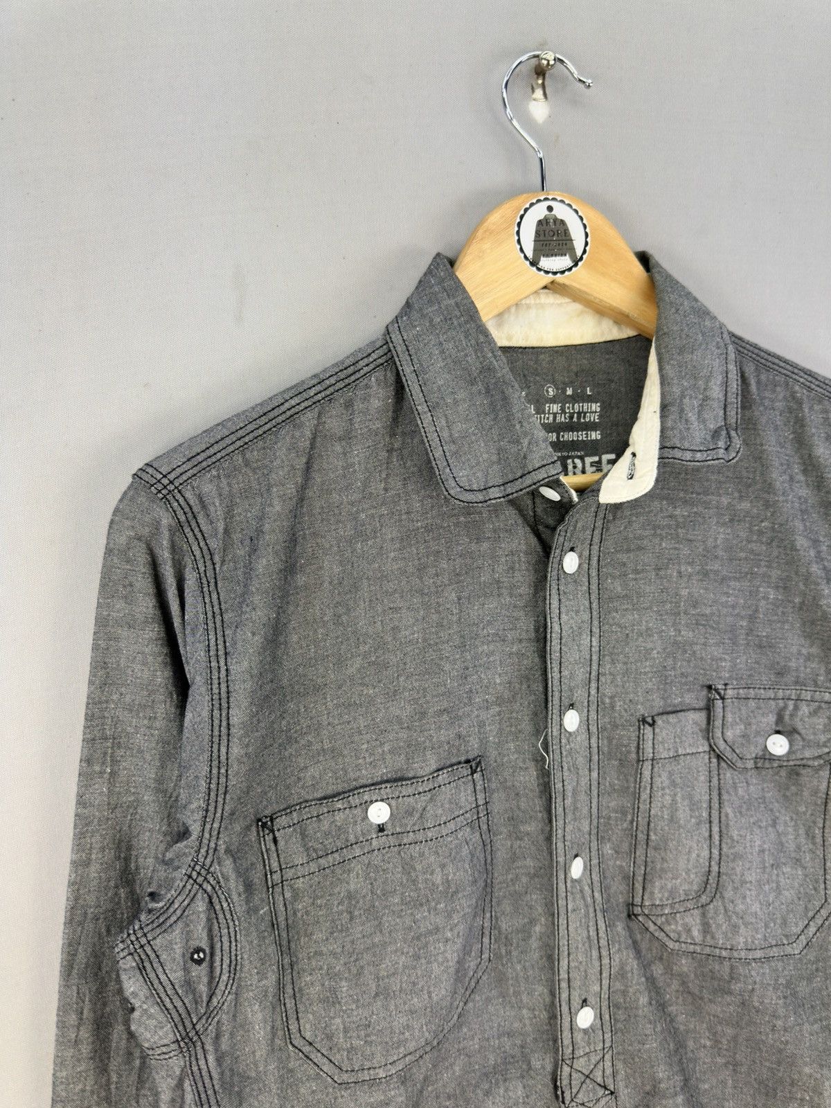 Beams Japan Beams Workwear Dungaree Shirt Button Up Size US M / EU 48-50 / 2 - 2 Thumbnail
