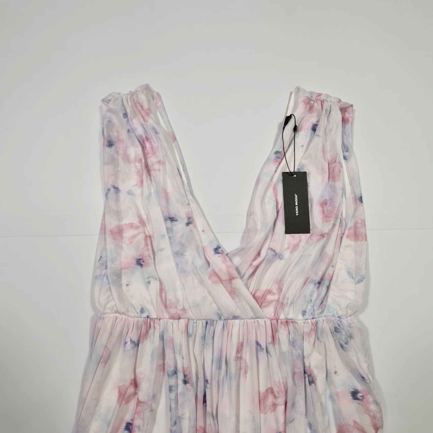 Vintage Vero Moda Dress Womens Pink Long A-Line Sleeveless V-Neck Party Wedding L VMrey Ankle Tulle Size L / US 10 / IT 46 - 3 Thumbnail