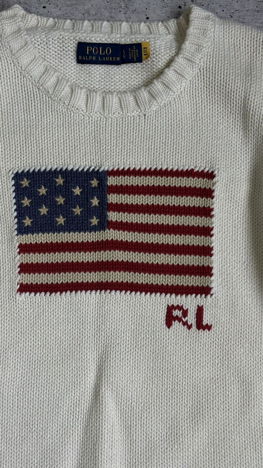 Polo Ralph Lauren Women's Polo Ralph Lauren American Flag Knit Sweater Size L / US 10 / IT 46 - 6 Thumbnail