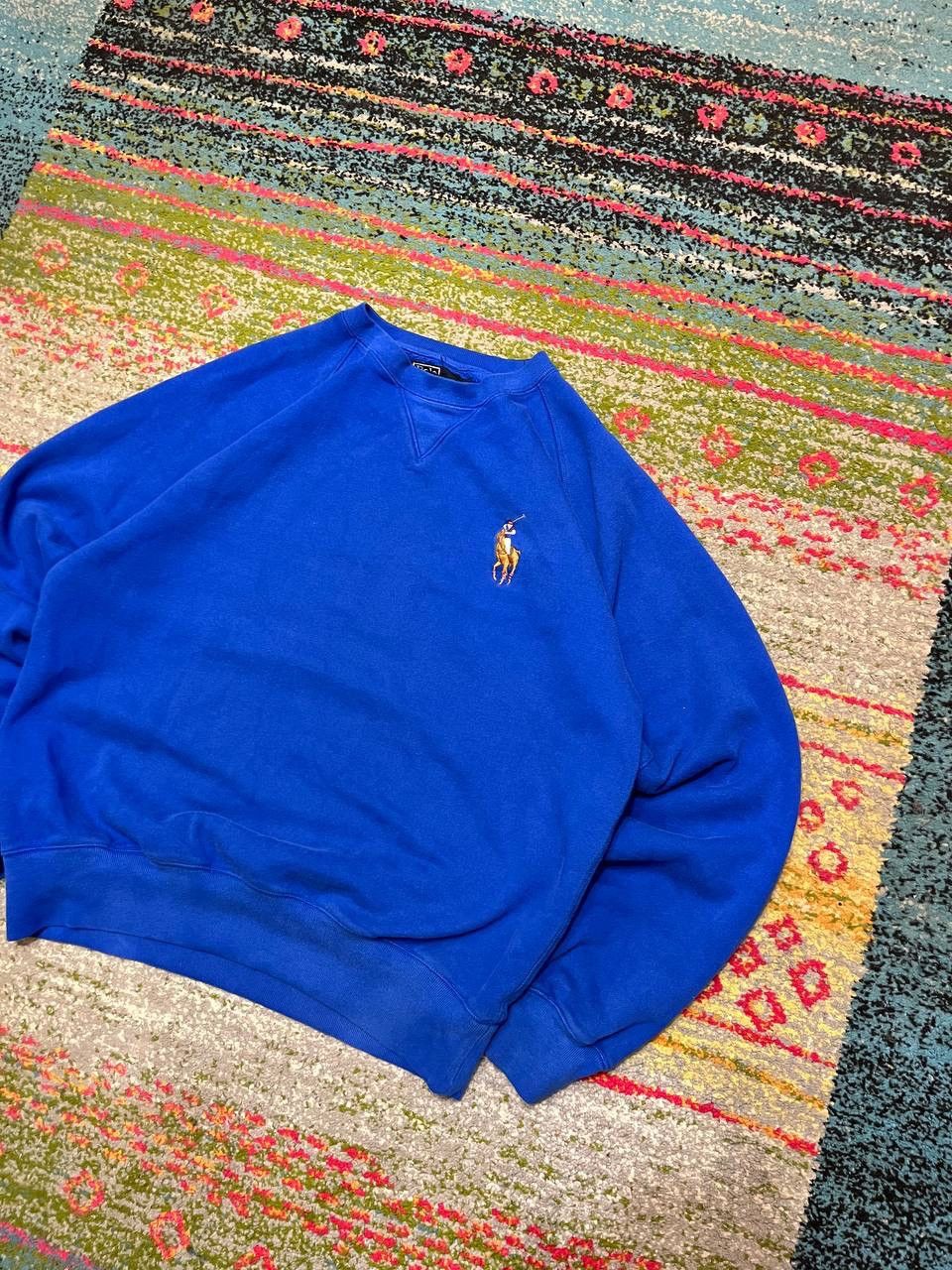 Polo Ralph Lauren × Vintage Vintage Polo Ralph Lauren Big Logo Boxy Sweatshirt Y2K L Size US L / EU 52-54 / 3 - 3 Thumbnail