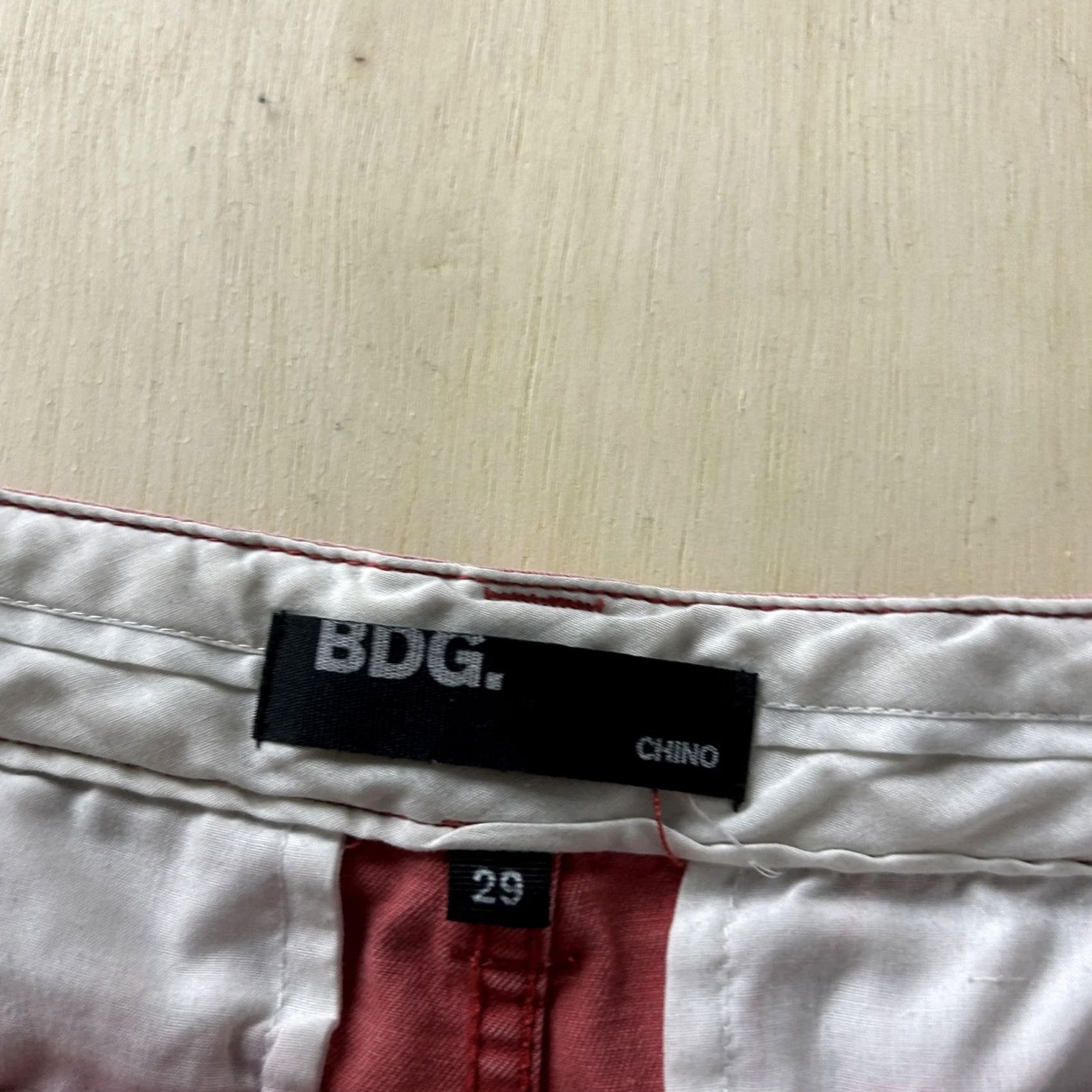 Bdg BDG Chino Shorts Mens 29 Pink Distressed Cutoff Frayed Hem Faded Casual Size US 29 - 2 Thumbnail