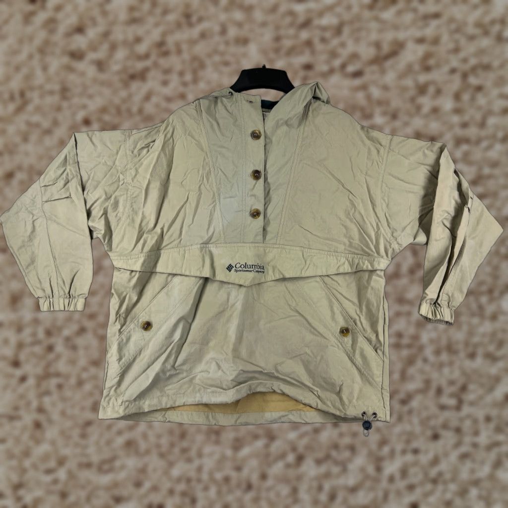 Vintage VINTAGE Columbia Sweater Womens L Hooded 90s Beige White Pullover Long Sleeve Crew Neck Casual Mens Womens Girls Boys Optional? Size L / US 10 / IT 46 - 1 Thumbnail