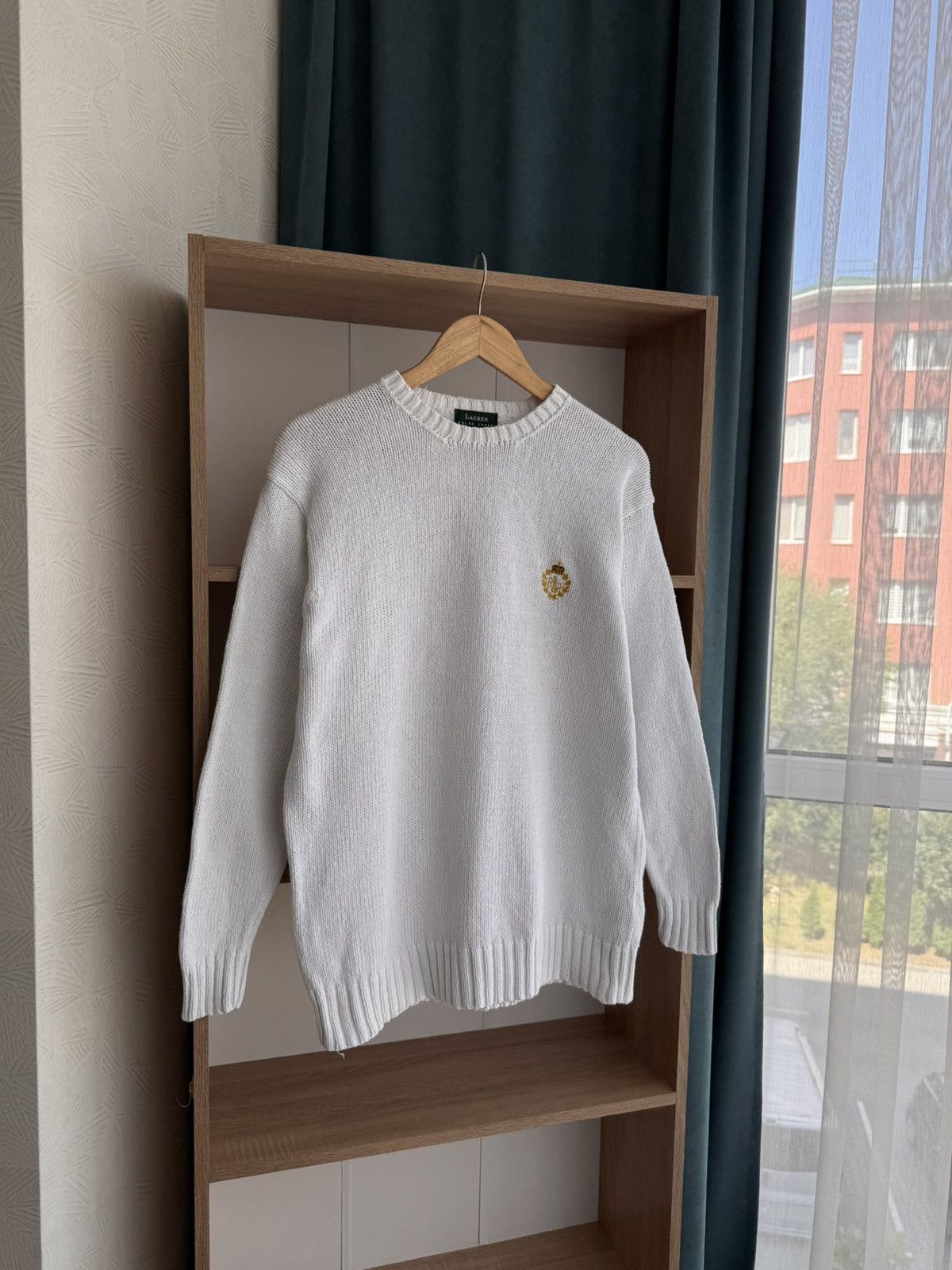Polo Ralph Lauren Vintage Lauren Ralph Lauren White Knit Cotton Sweater Size S / US 4 / IT 40 - 2 Thumbnail