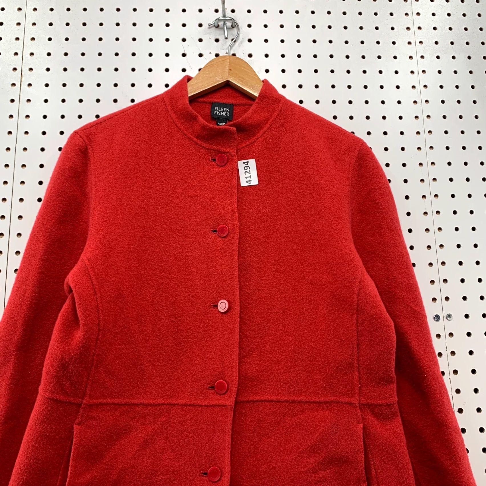 Eileen Fisher Eileen Fisher Wool Cashmere Button Jacket Womens Small Red Solid Wool Cashmere Button Jacket Womens Small Red Size S / US 4 / IT 40 - 4 Thumbnail