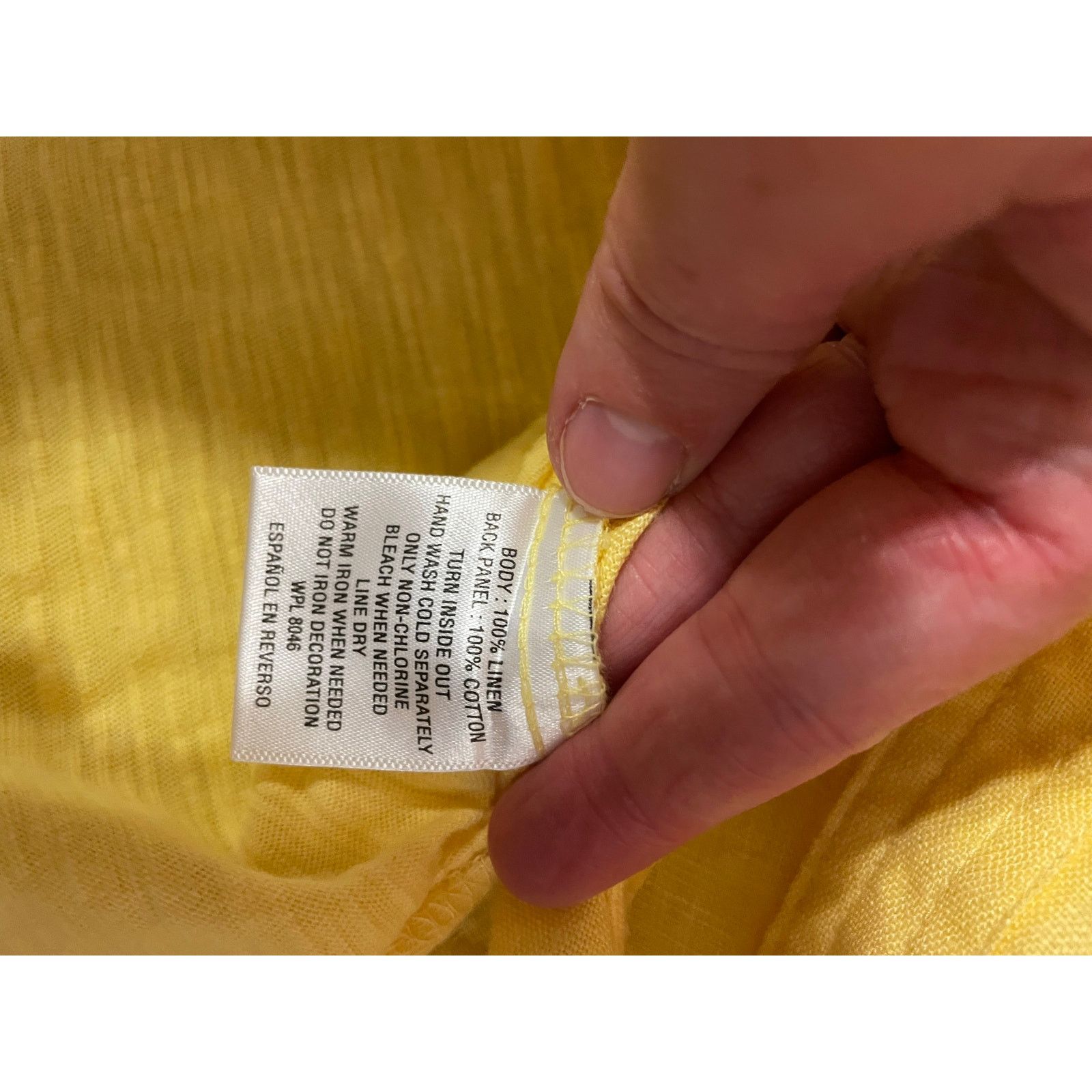 Other JM Collection Linen Cotton Yellow Button Up Top 14 Size XL / US 12-14 / IT 48-50 - 8 Thumbnail