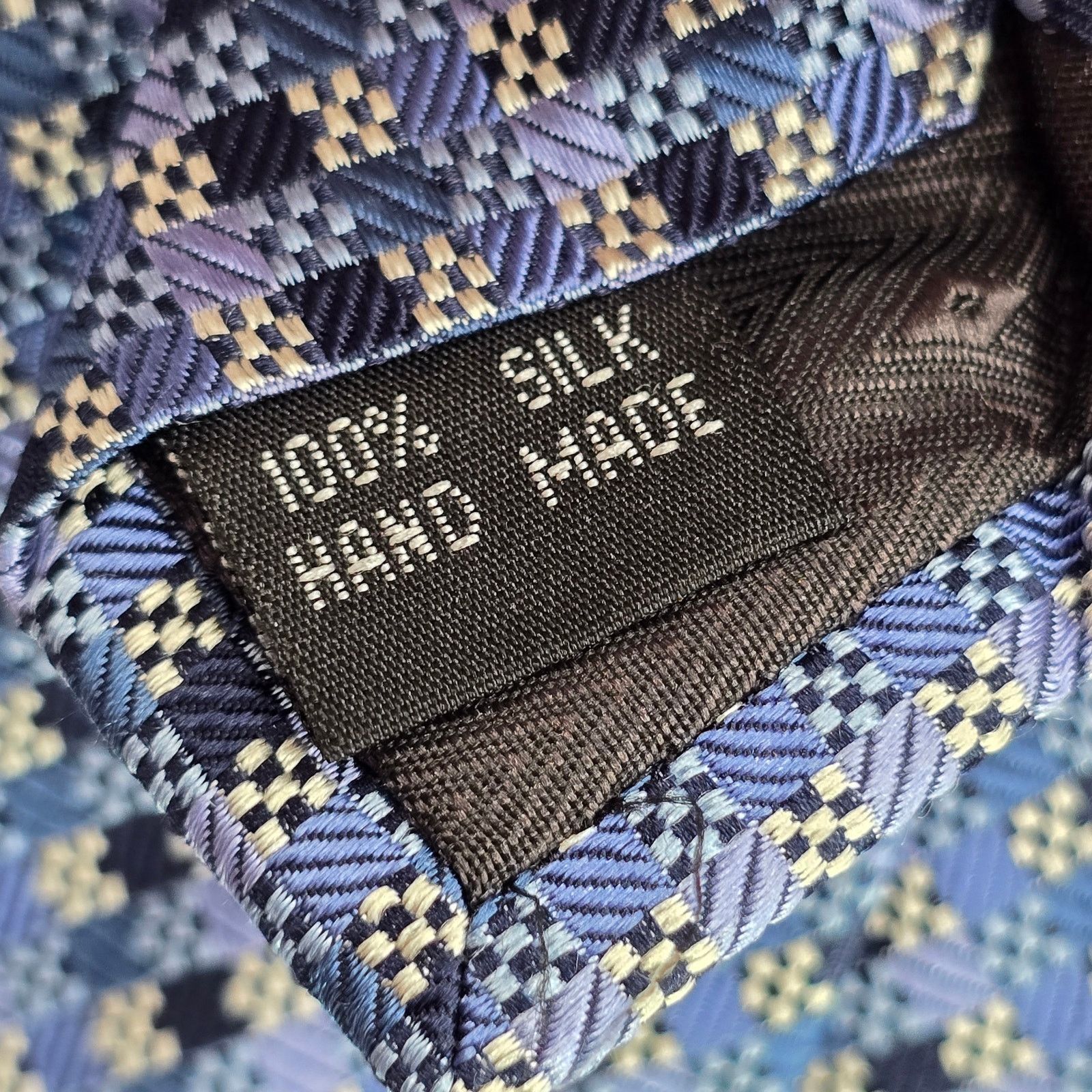 Other Porta Bella Blue Geometric 100% Silk Neck Tie NWOT Size 30 - 5 Thumbnail