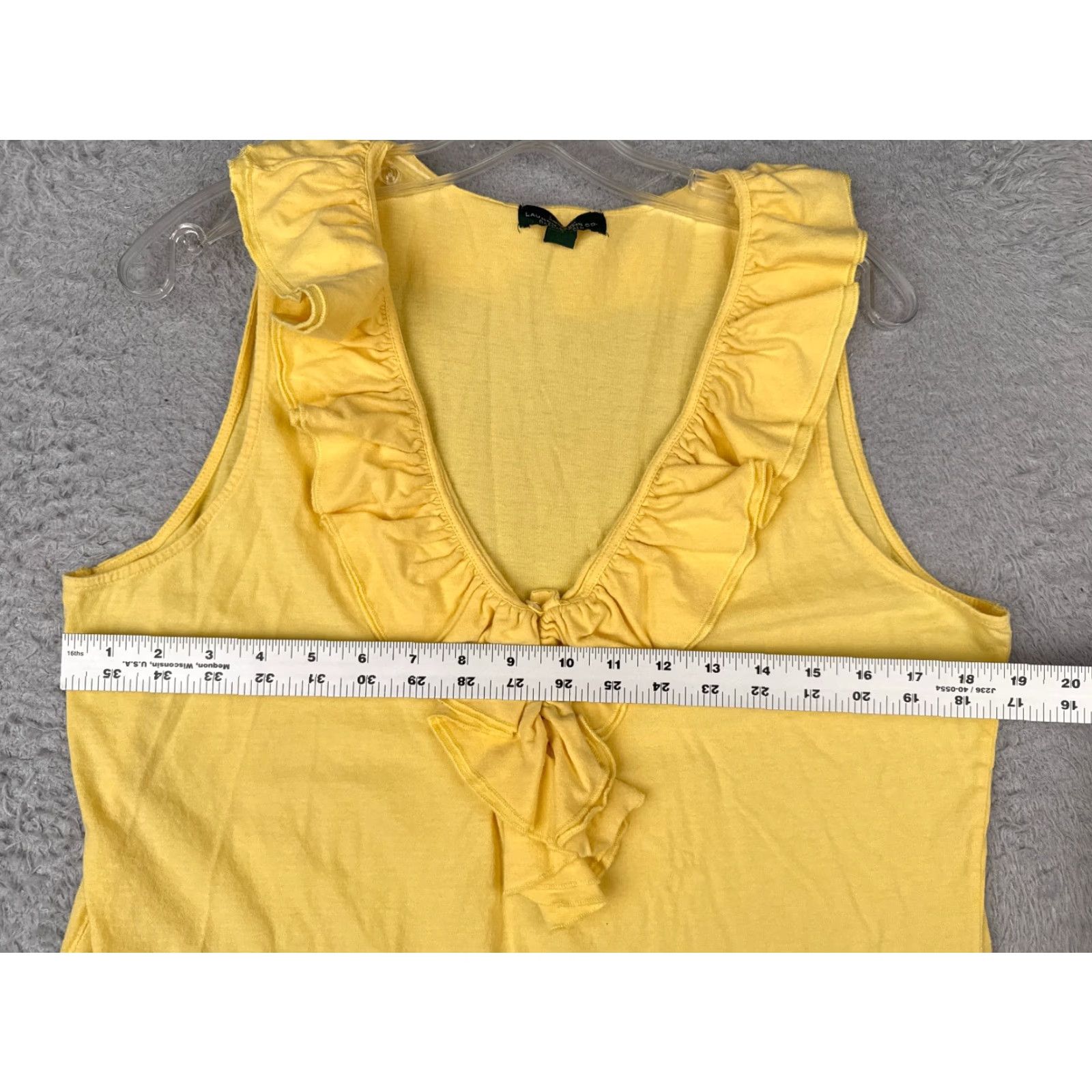 Tommy Hilfiger Tommy Hilfiger Shirt Women XL Yellow Tank Sleeveless V-Neck Ruffle 80s 90s Modern American Casual Workwear Mens Women Girls Size XL / US 12-14 / IT 48-50 - 7 Thumbnail