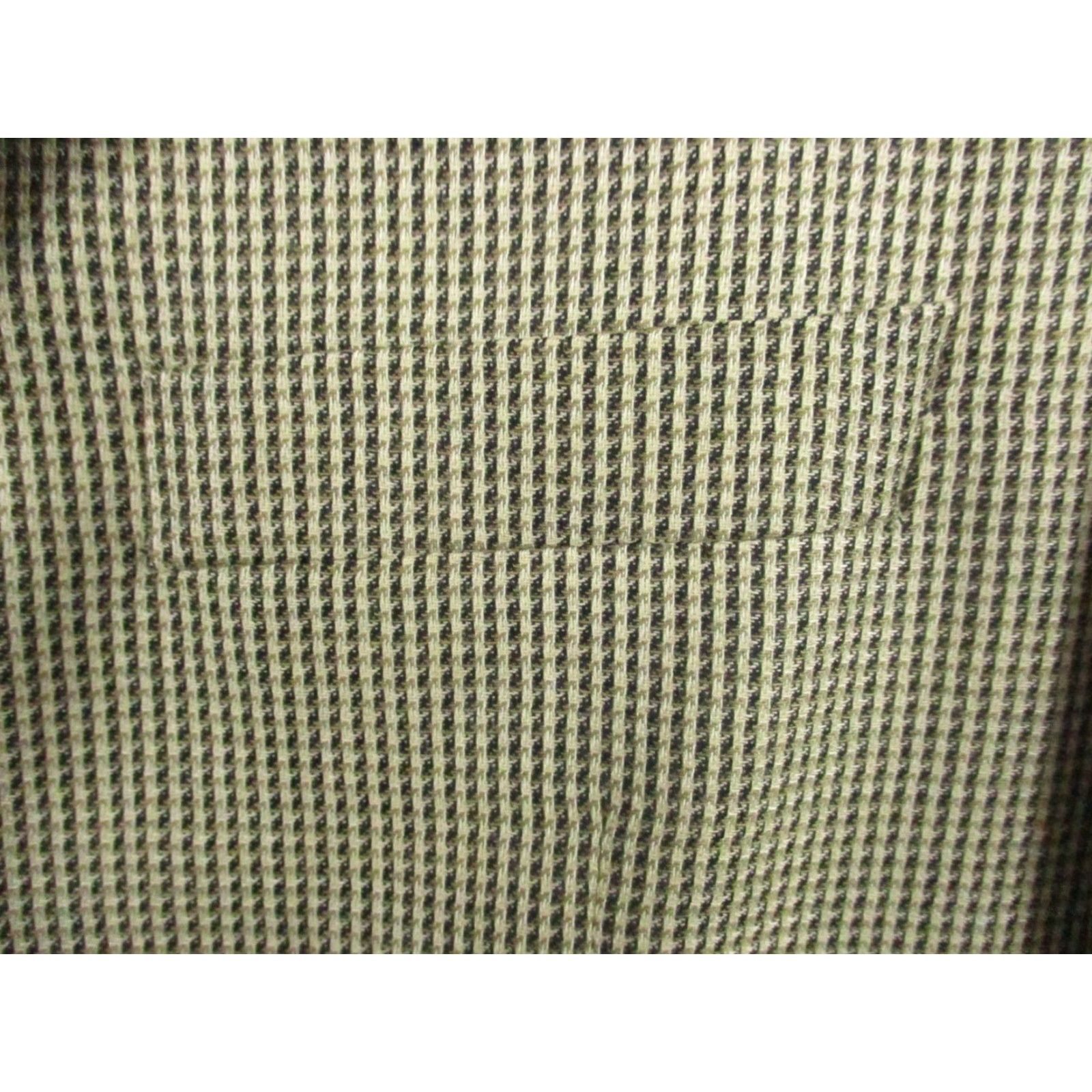 Jack Victor VINTAGE Jack Victor Sport Coat 44 L Beige Herringbone Blazer Glenwood Bamboo Wool Jacket Short Size 44R - 2 Thumbnail