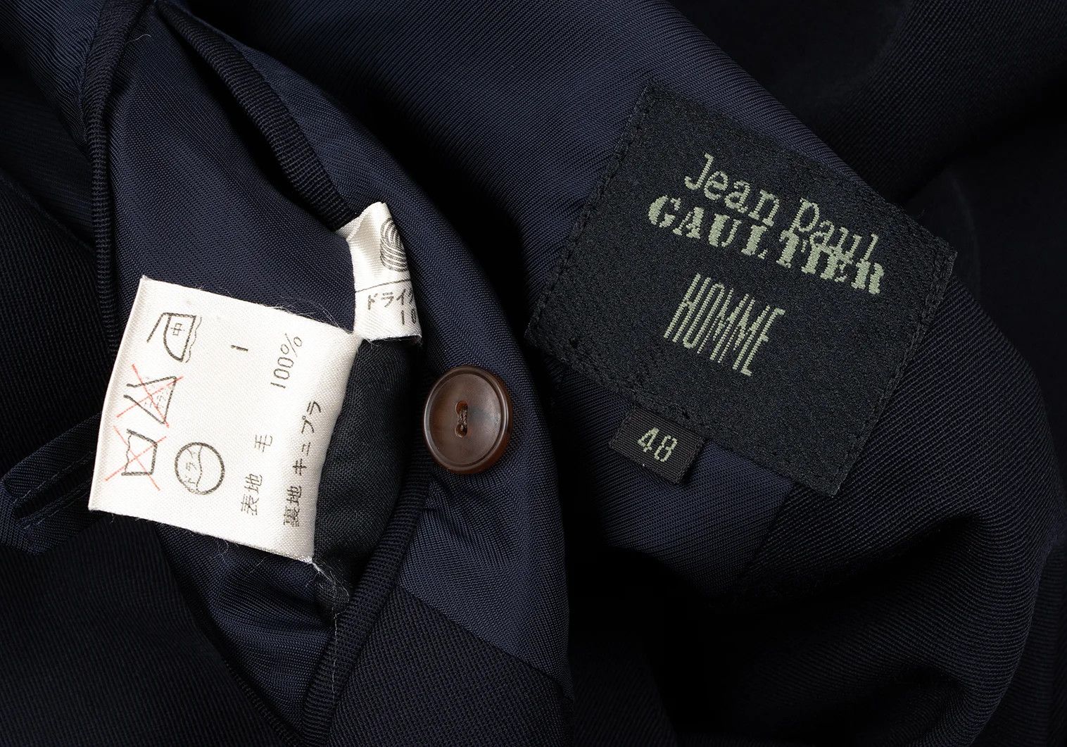 Jean Paul Gaultier Wool Peak Lapel Jacket in Navy, Size 48 Size US M / EU 48-50 / 2 - 19 Thumbnail
