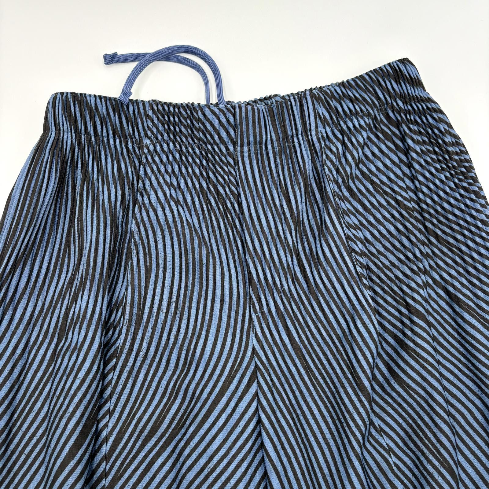 Issey Miyake Homme Plisse Issey Miyake Blue / Black Pleated Trousers Size US 30 / EU 46 - 3 Thumbnail