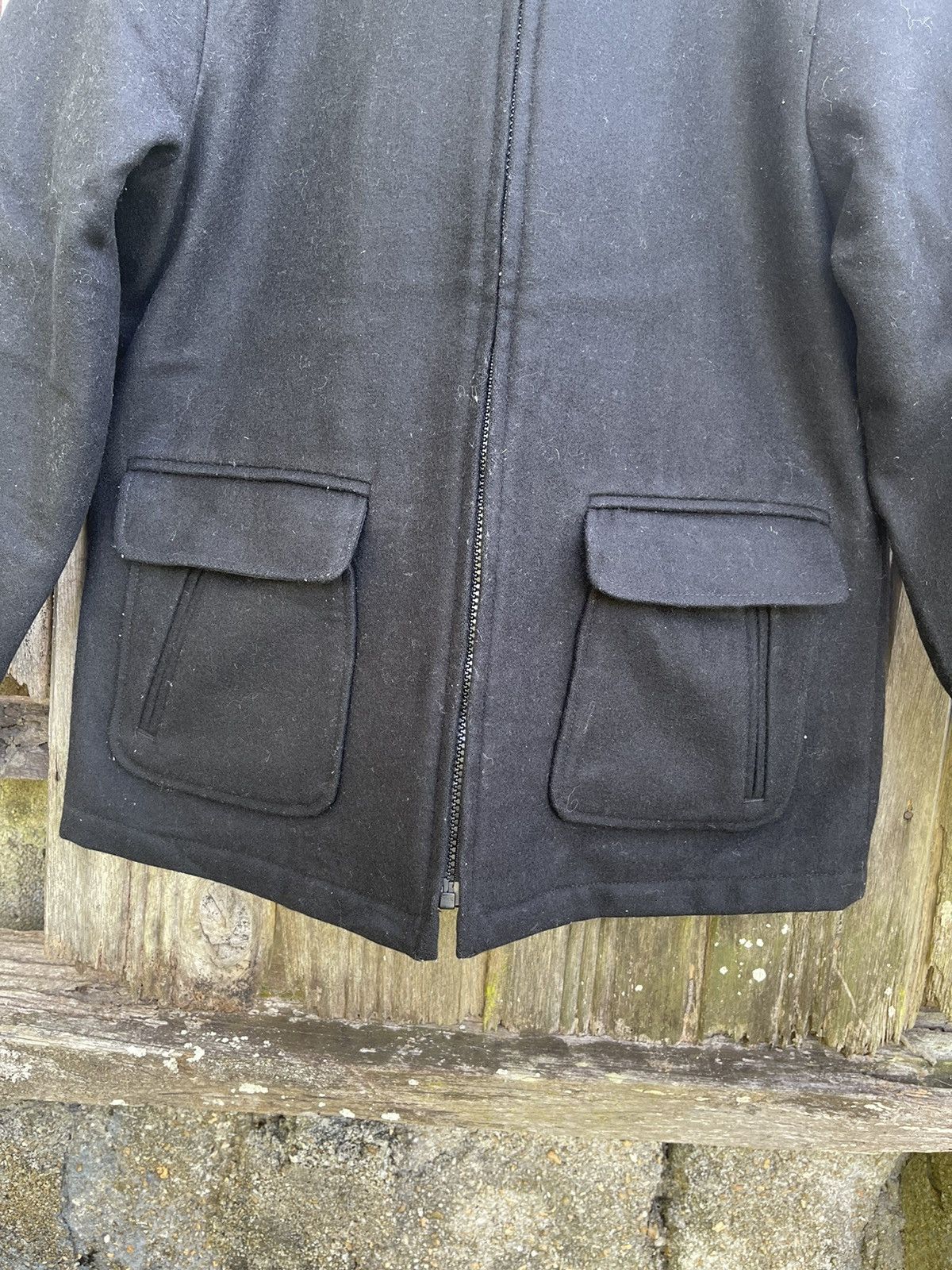 Designer East Boy Quilted Wool Zip Jacket (Black) - Japanese Brand Size US M / EU 48-50 / 2 - 3 Thumbnail