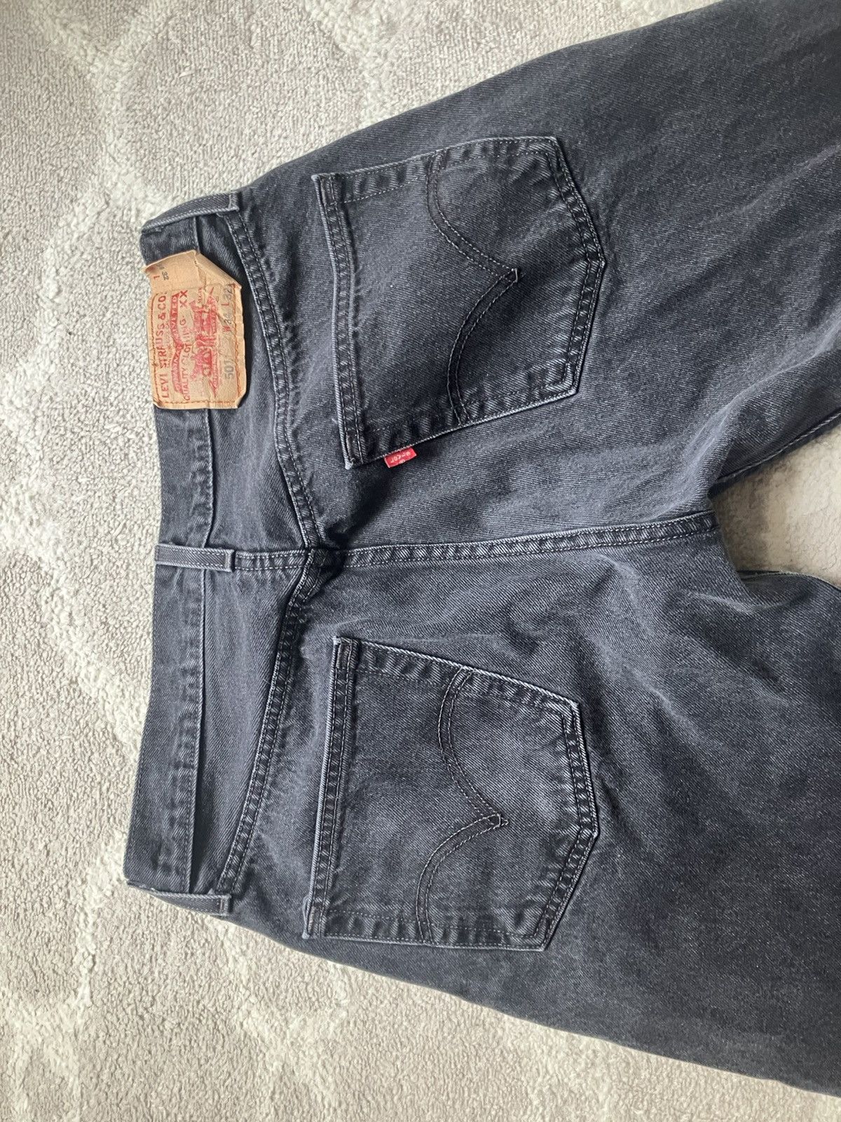 Levi's Vintage Y2K Levis 501 Black Denim Jeans 34x32 Size US 34 / EU 50 - 9 Thumbnail