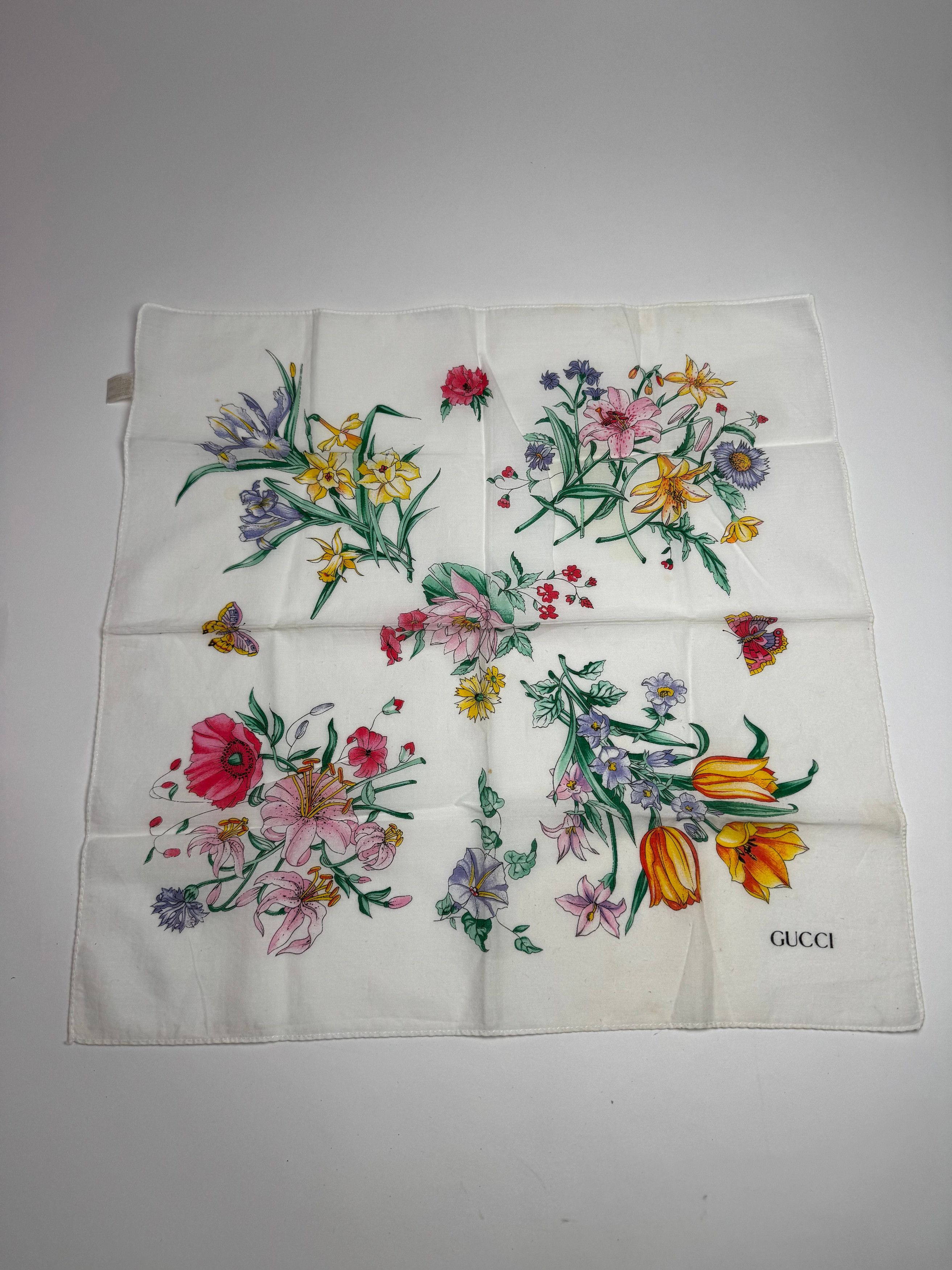 Gucci Vintage Floral Canvas Scarf Size ONE SIZE - 1 Thumbnail