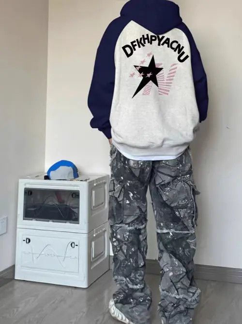 VIBE Hip Hop Creative Print Loose Casual Hooded Sweatshirt XXL Size US XXL / EU 58 / 5 - 7 Thumbnail