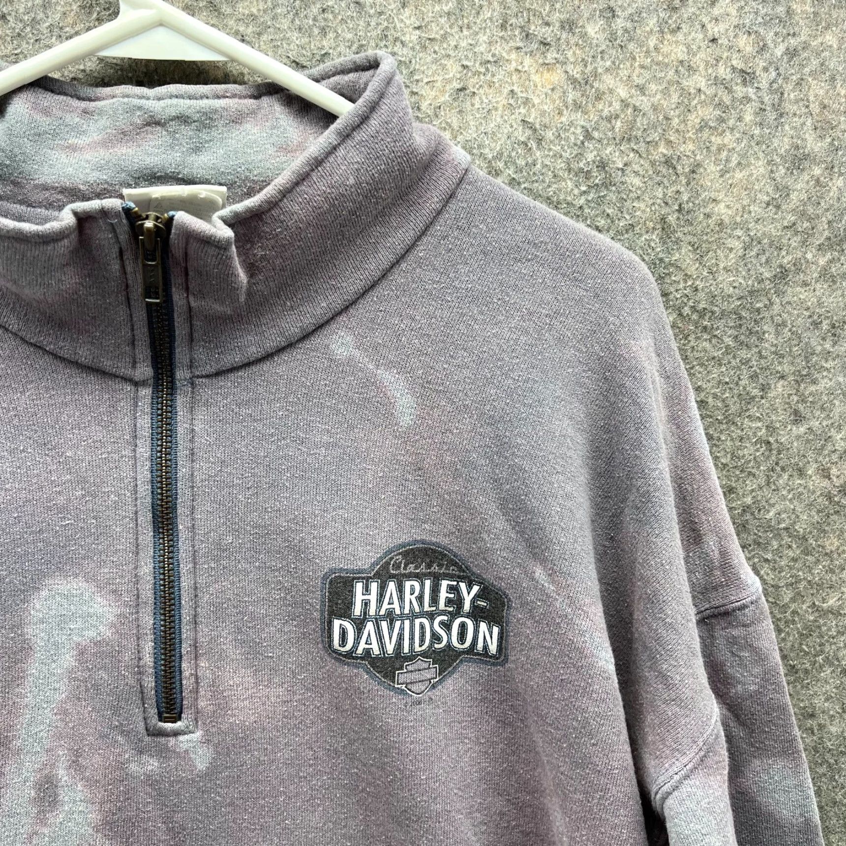 Harley Davidson VINTAGE Harley-Davidson Sweater Mens XL Purple Pullover Mock Neck Size US XL / EU 56 / 4 - 4 Thumbnail