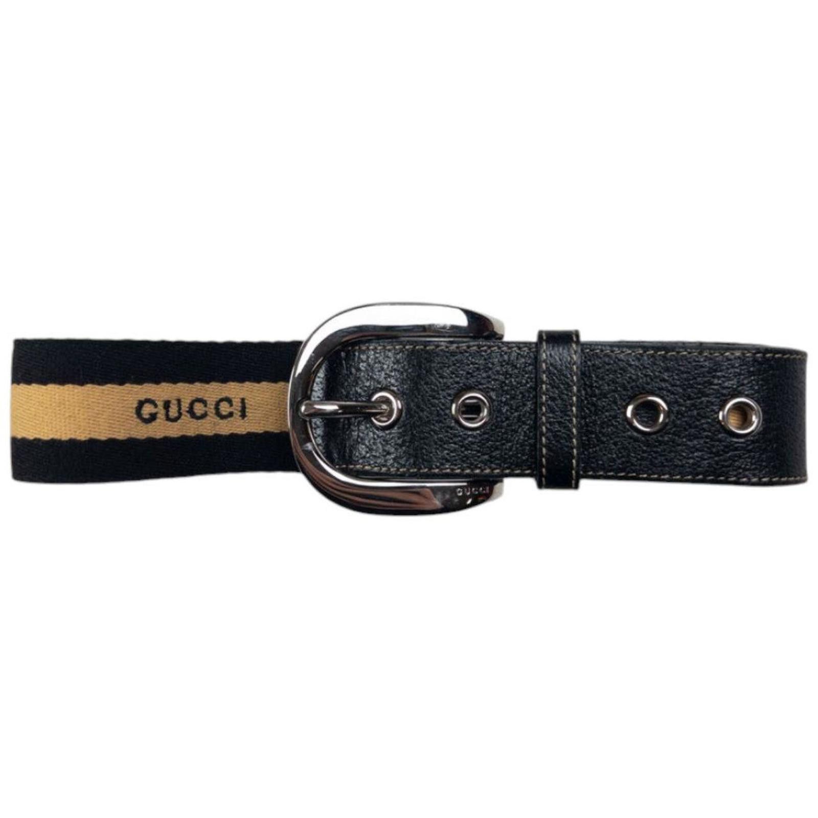 Gucci Vintage Gucci Stripe Leather Belt Size W26 Size ONE SIZE - 1 Thumbnail