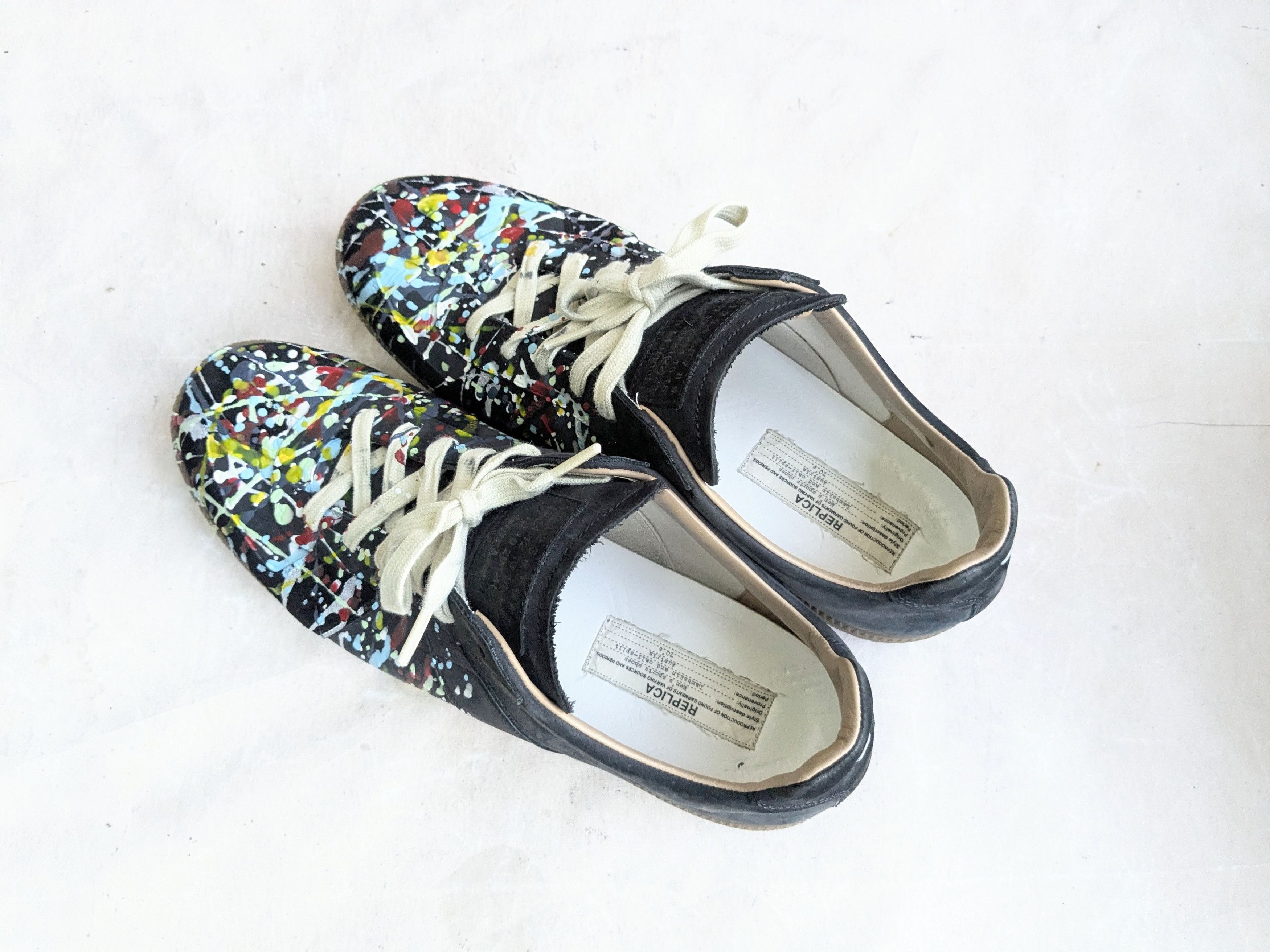 Maison Margiela Black Paint Splatter Maison Margiela Replica Sneakers 14 47 Size US 14 / EU 47 - 13 Thumbnail