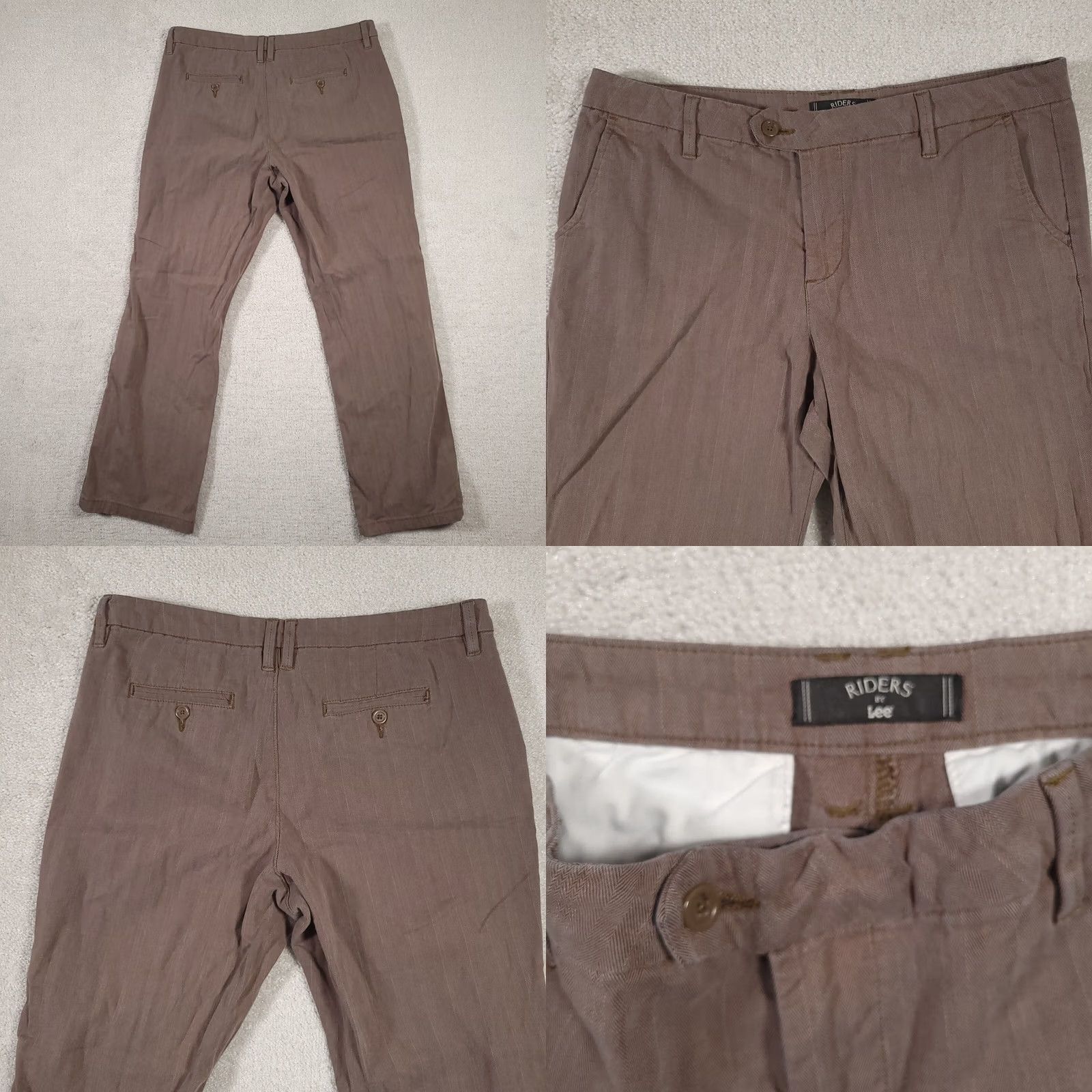 Lee Riders by LEE Womens Mid Rise Straight Leg Chino Pants Sz 12M W33x L29 Size 34" / US 12 / IT 48 - 8 Thumbnail