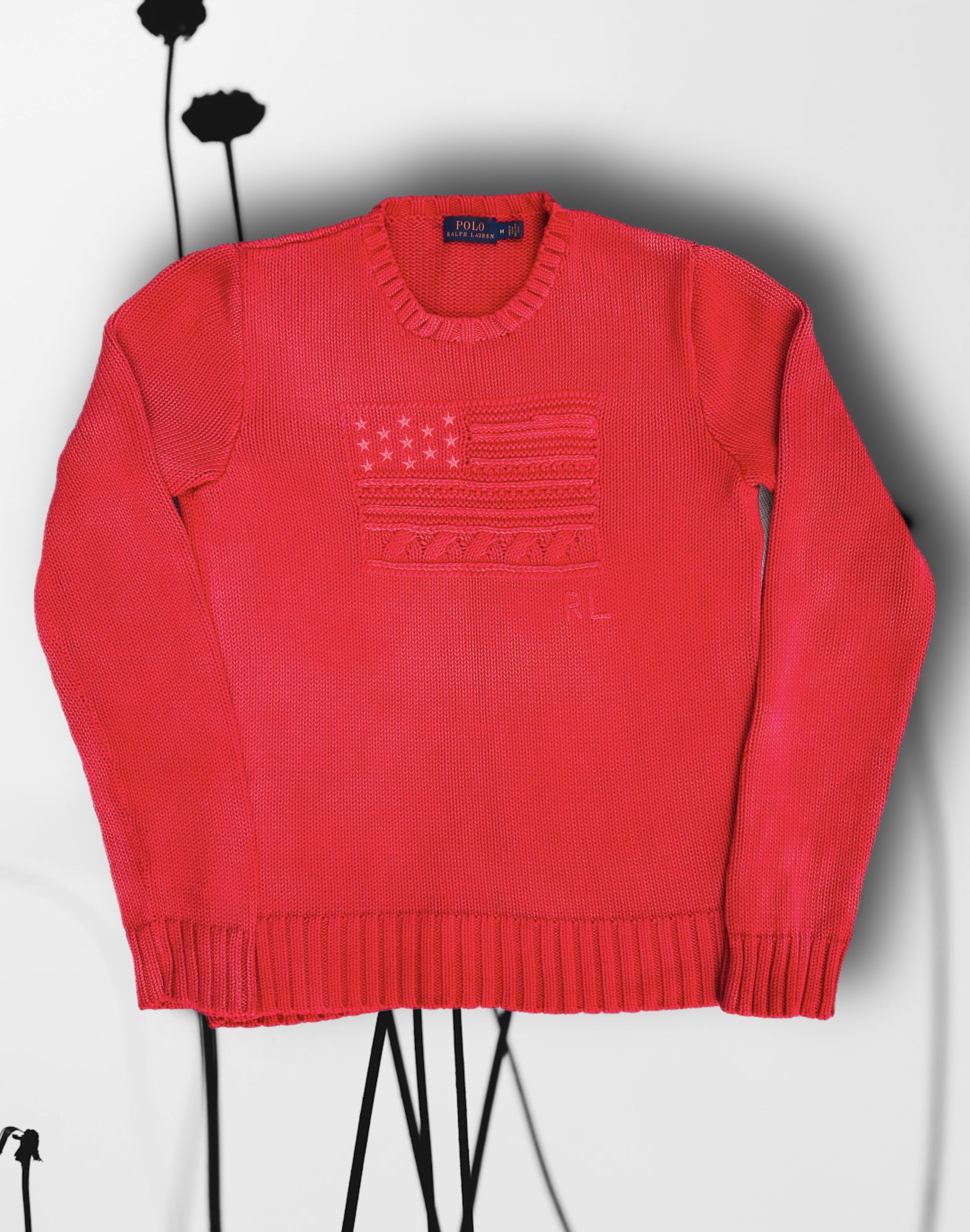 Polo Ralph Lauren × Vintage Polo Ralph Lauren American Flag USA Knit Sweater Pullover Size M / US 6-8 / IT 42-44 - 1 Thumbnail