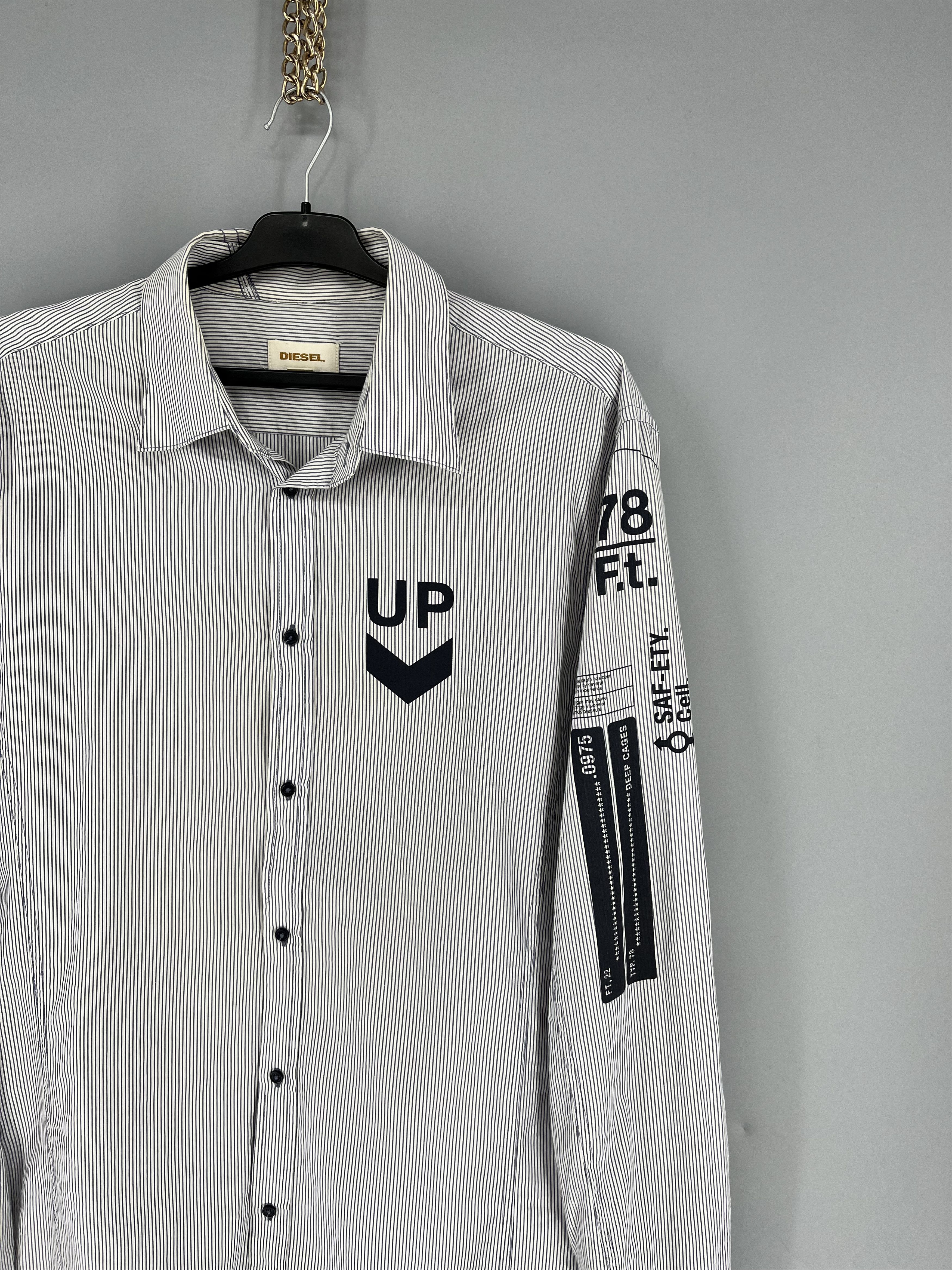 Diesel RARE Diesel DEPT. LIQUID SPACE Striped Button UpShirt SZ XXL Size US XXL / EU 58 / 5 - 5 Thumbnail