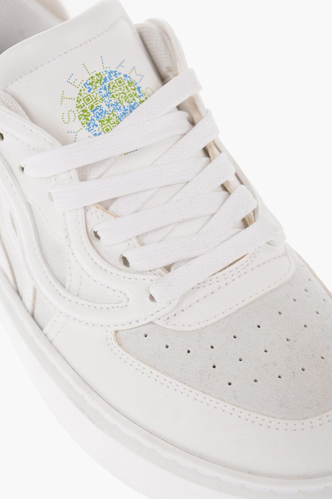 Stella McCartney og1mm0824 Leather Wave Low-Top Sneakers in White Size US 7 / IT 37 - 4 Thumbnail