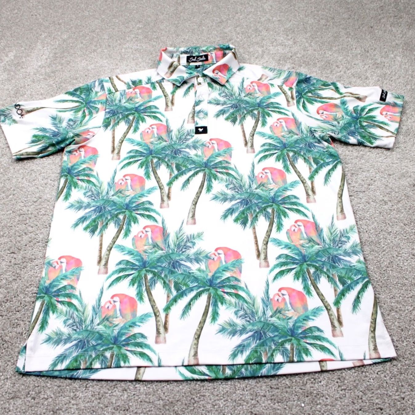 Vintage Bad Birdie Polo Shirt Mens Small Green Island Hopper Golf Palm Trees Print /S Size US S / EU 44-46 / 1 - 2 Thumbnail