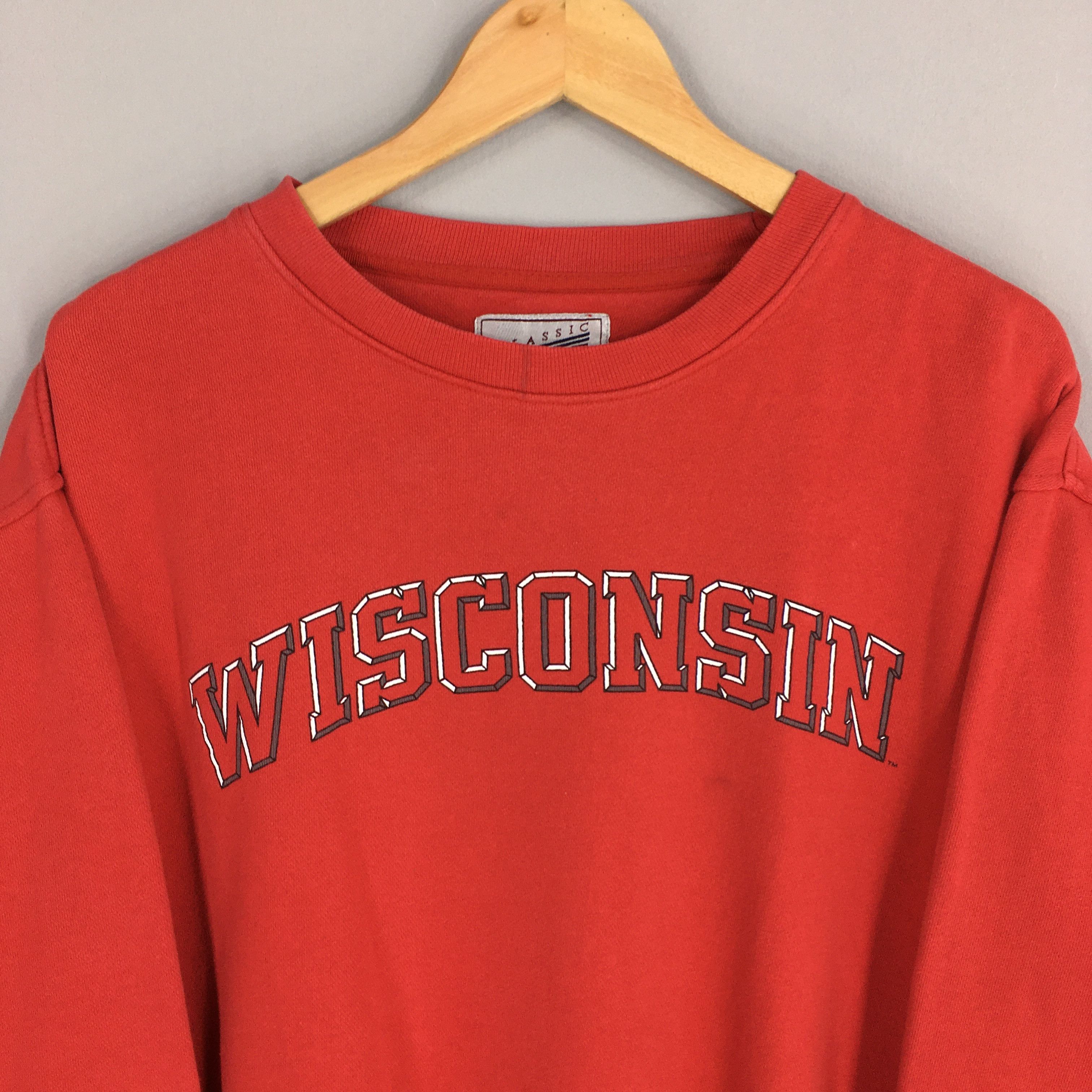 Vintage Vintage Wisconsin State Usa Red Sweater XLarge Size US XL / EU 56 / 4 - 2 Thumbnail