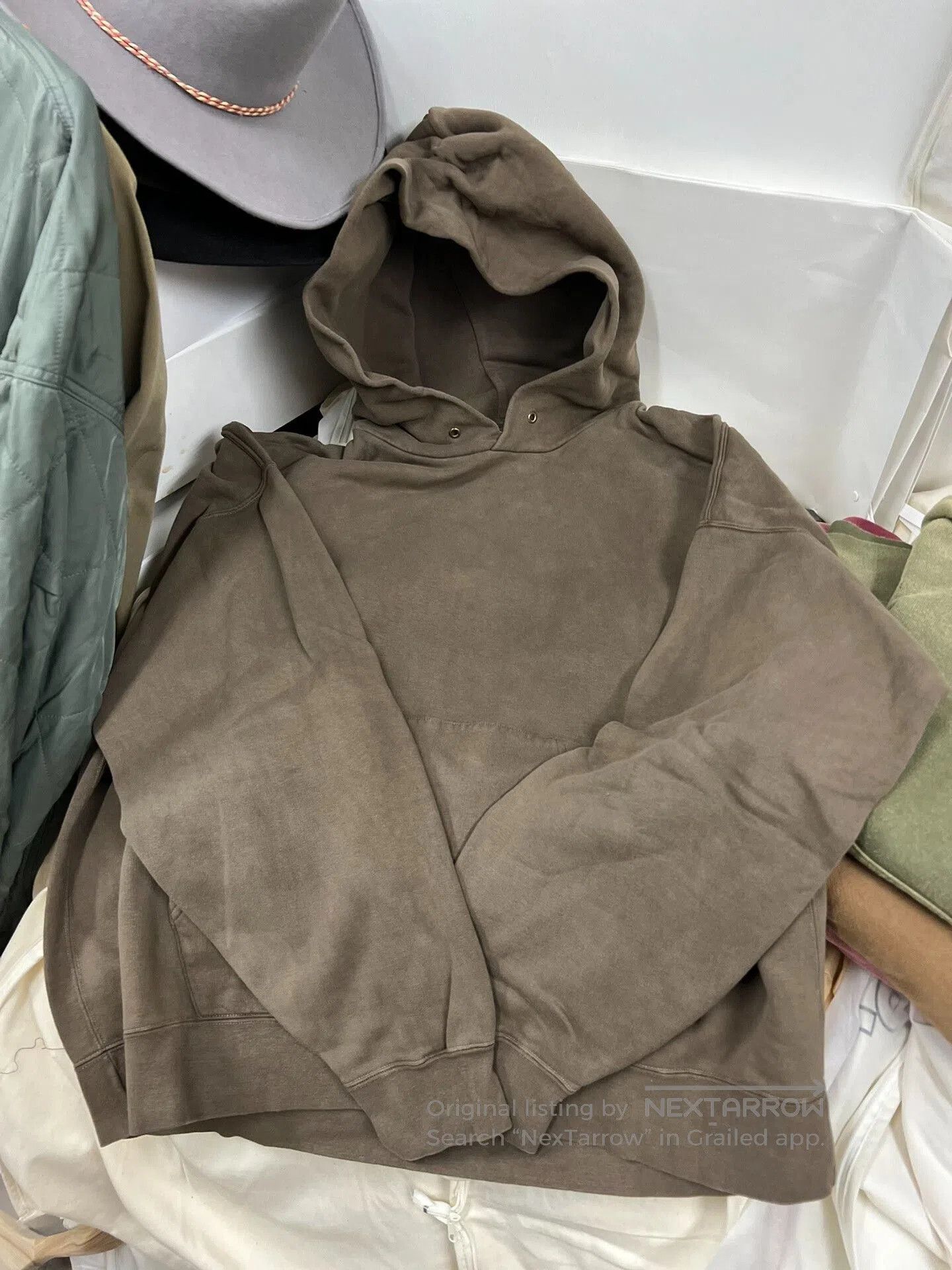 VISVIM Amplus Hoodie in Mud Color.