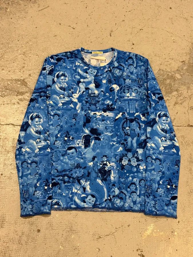 Jean Paul Gaultier 1990s Jean Paul Gaultier Chinese Propaganda Blue Longsleeves Size US S / EU 44-46 / 1 - 8 Thumbnail