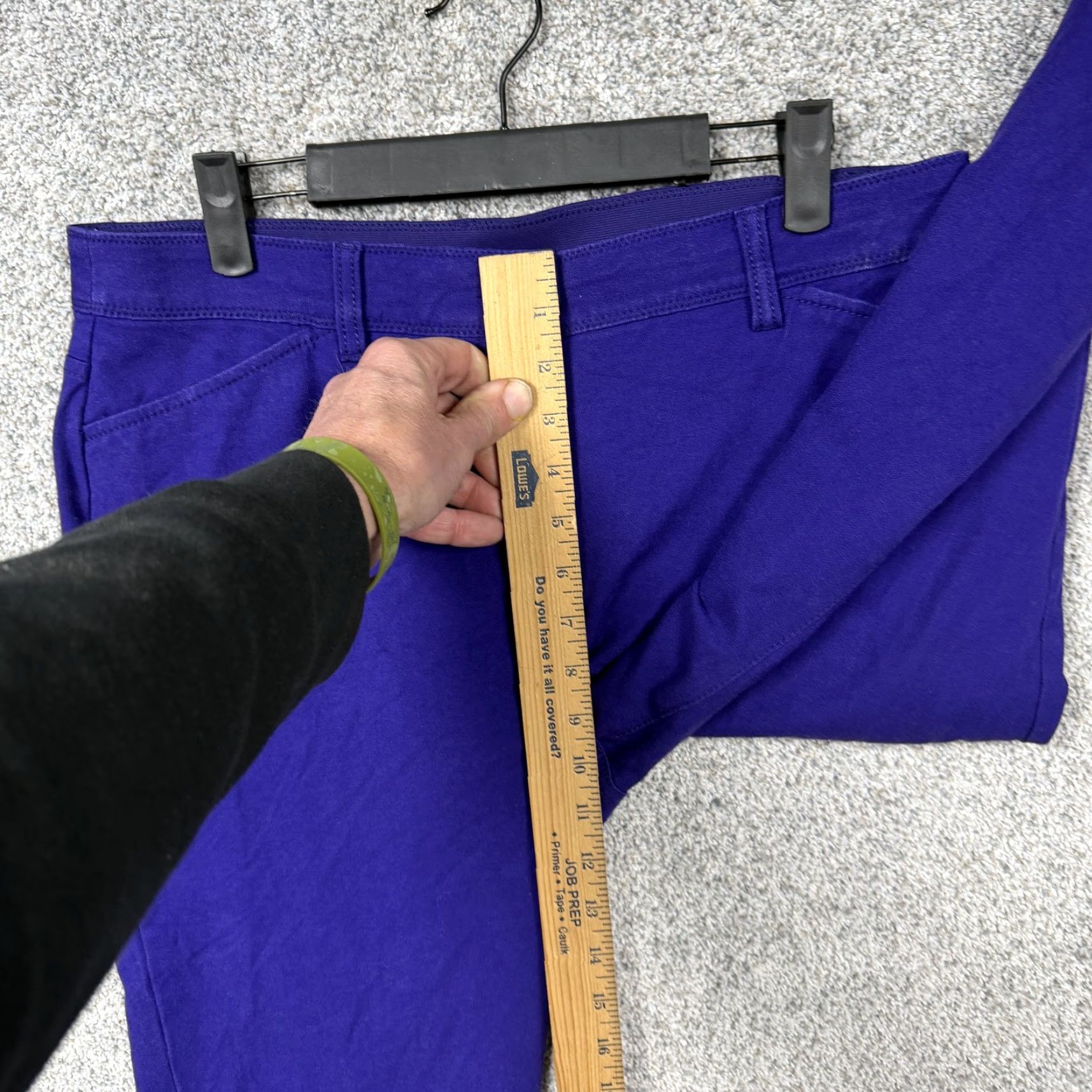 Vintage Chico's So Slimming Chino Pants Women 34x30 Purple Tapered Stretch Office Casual Slimming Front Flat Button Zip Pockets Size 25" / US 0 / IT 36 - 5 Thumbnail