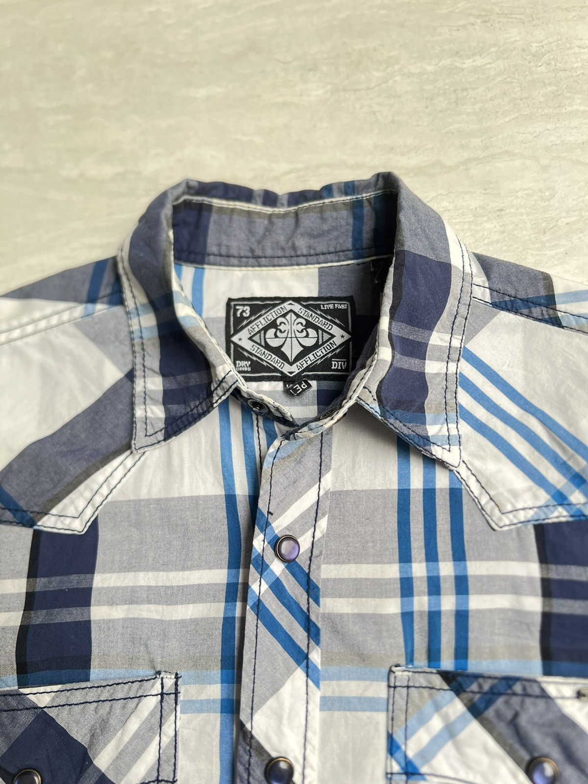 Affliction AFFLICTION Plaid Motive Shirt Size US S / EU 44-46 / 1 - 10 Thumbnail