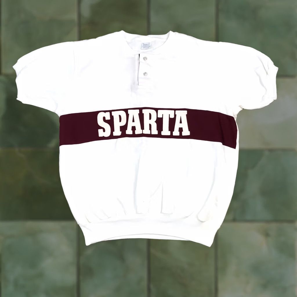 Vintage VINTAGE Sparta Graphic Henley Sweatshirt Mens M Short Sleeve Made USA Size US M / EU 48-50 / 2 - 1 Thumbnail