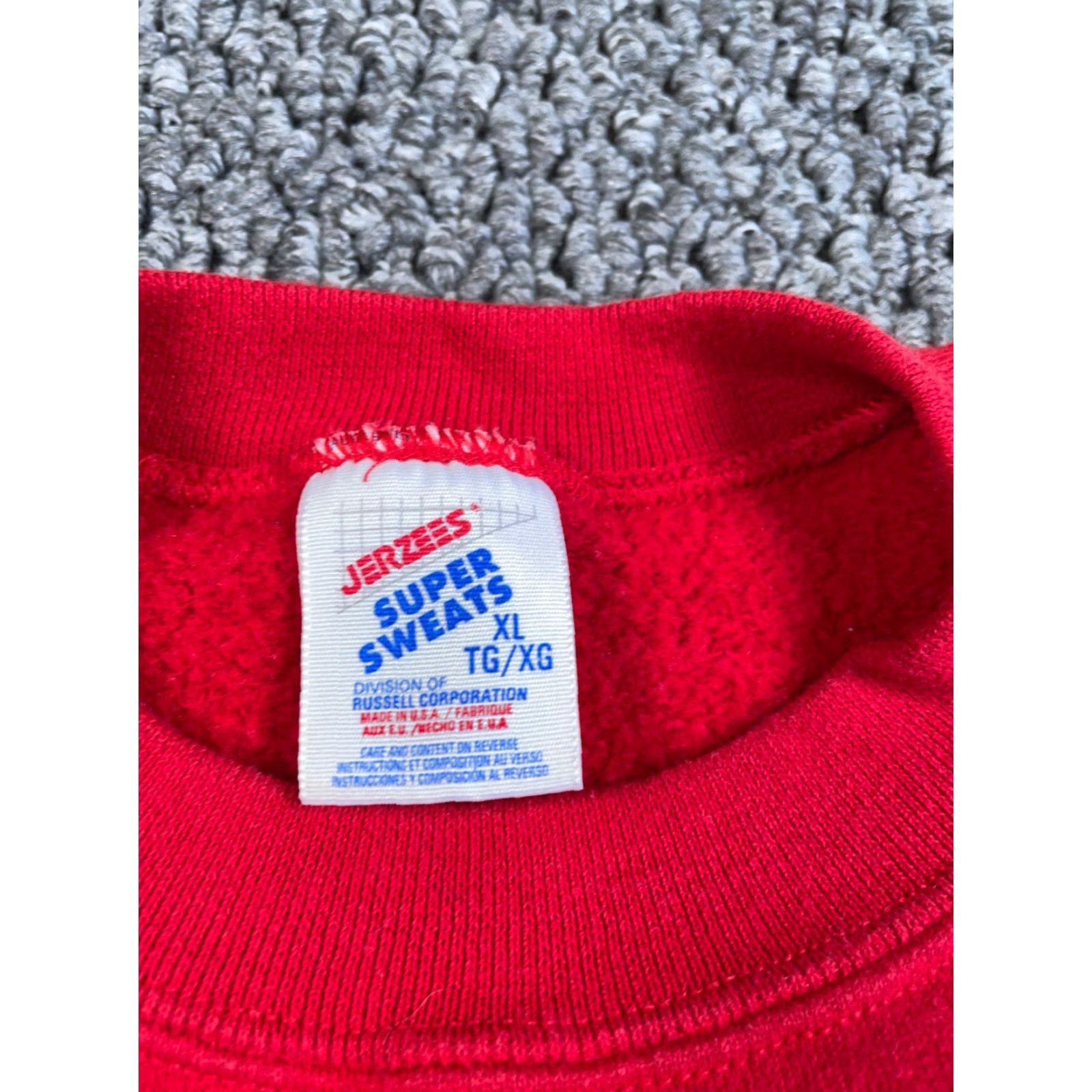Jerzees VTG 90s Sts Peter and Paul Sweatshirt JERZEES Red Embroidered Adult XL 50-50 Cotton-Polyester Size US XL / EU 56 / 4 - 3 Thumbnail