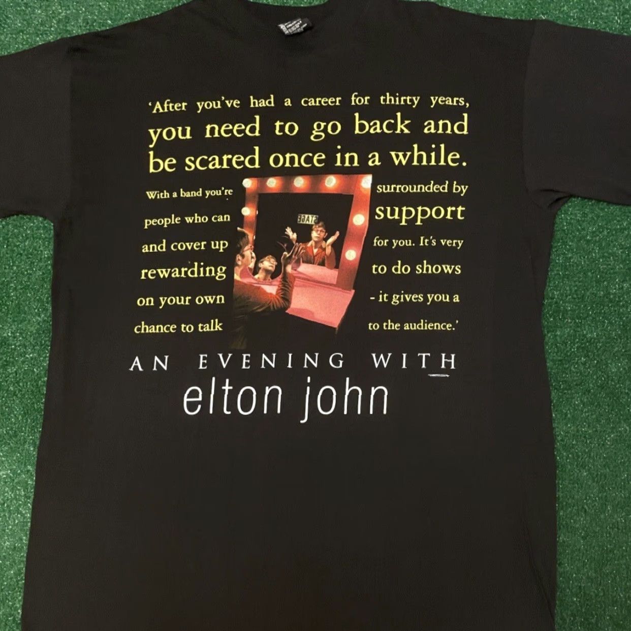 Vintage VINTAGE Elton John Evening With Concert Tour Band Tee Shirt Mens Large L Black 90s Band Music Rock USA Mens Size US L / EU 52-54 / 3 - 4 Thumbnail