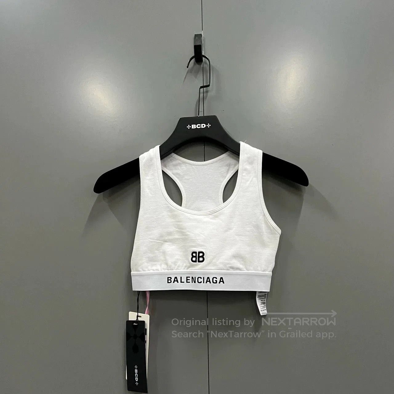 balenciaga double b tank top size s.