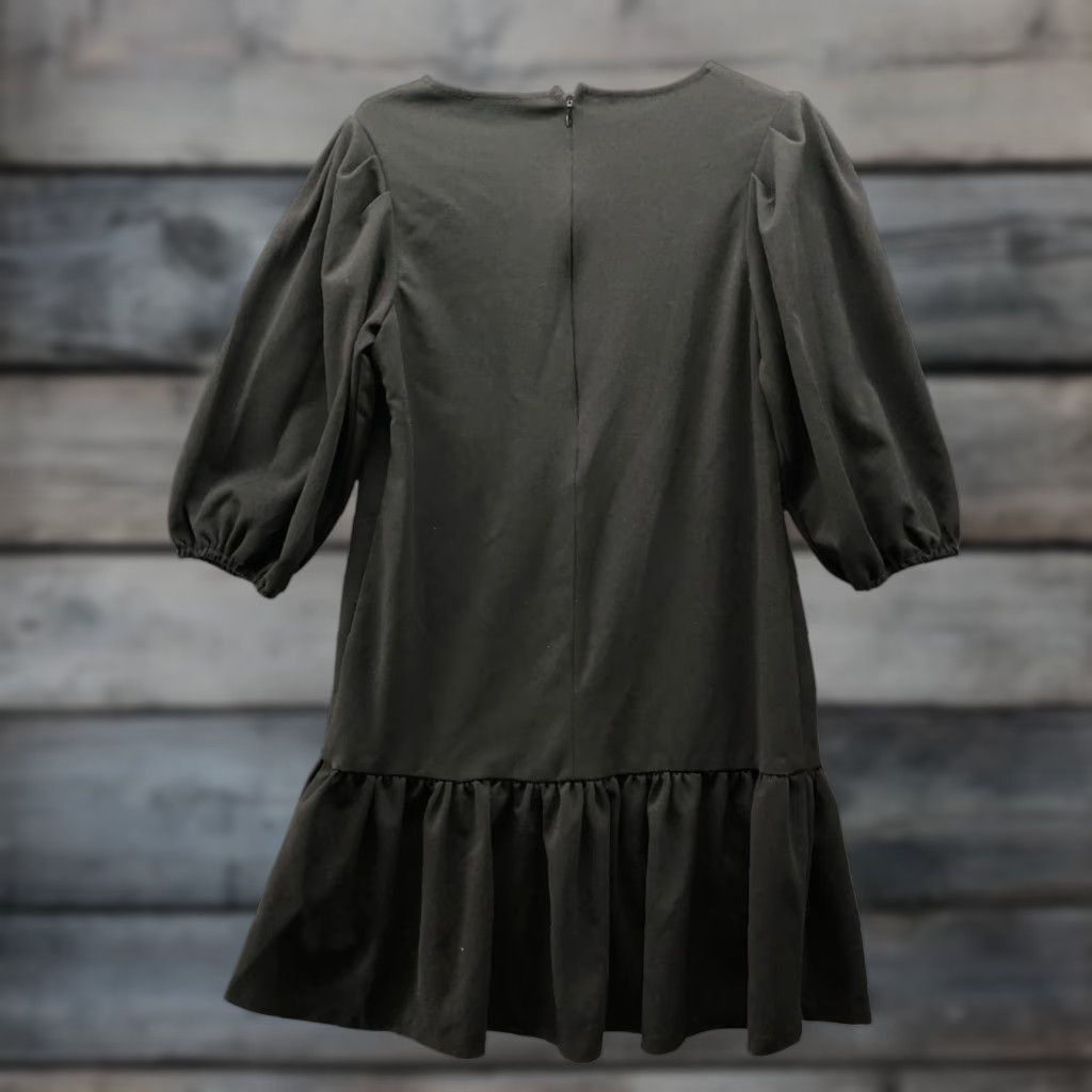 AQUA Aqua Black Formal Dress M 3/4 Puff Sleeve Mini Peplum Cocktail Party Dress Women Stylish Size M / US 6-8 / IT 42-44 - 1 Thumbnail