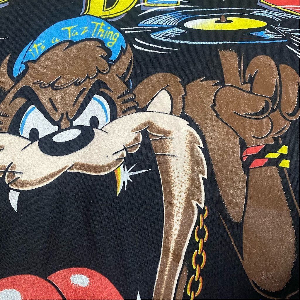 Warner Bros Vintage 1991 Warner Bros. Taz Looney Tunes Men's T-Shirt Bla Size US XL / EU 56 / 4 - 4 Thumbnail