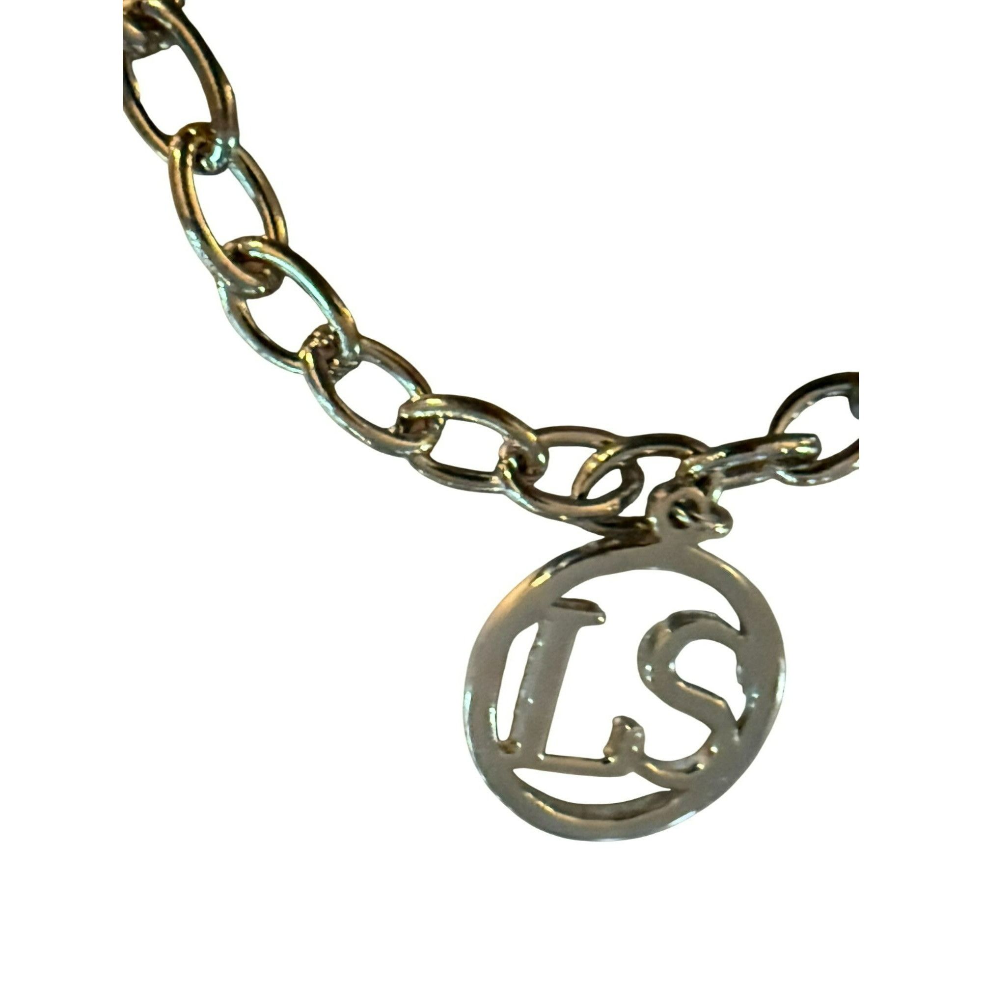 Other Silver Chain Bracelet With LS & Heart Charms Lobster Clasp C Size ONE SIZE - 2 Thumbnail