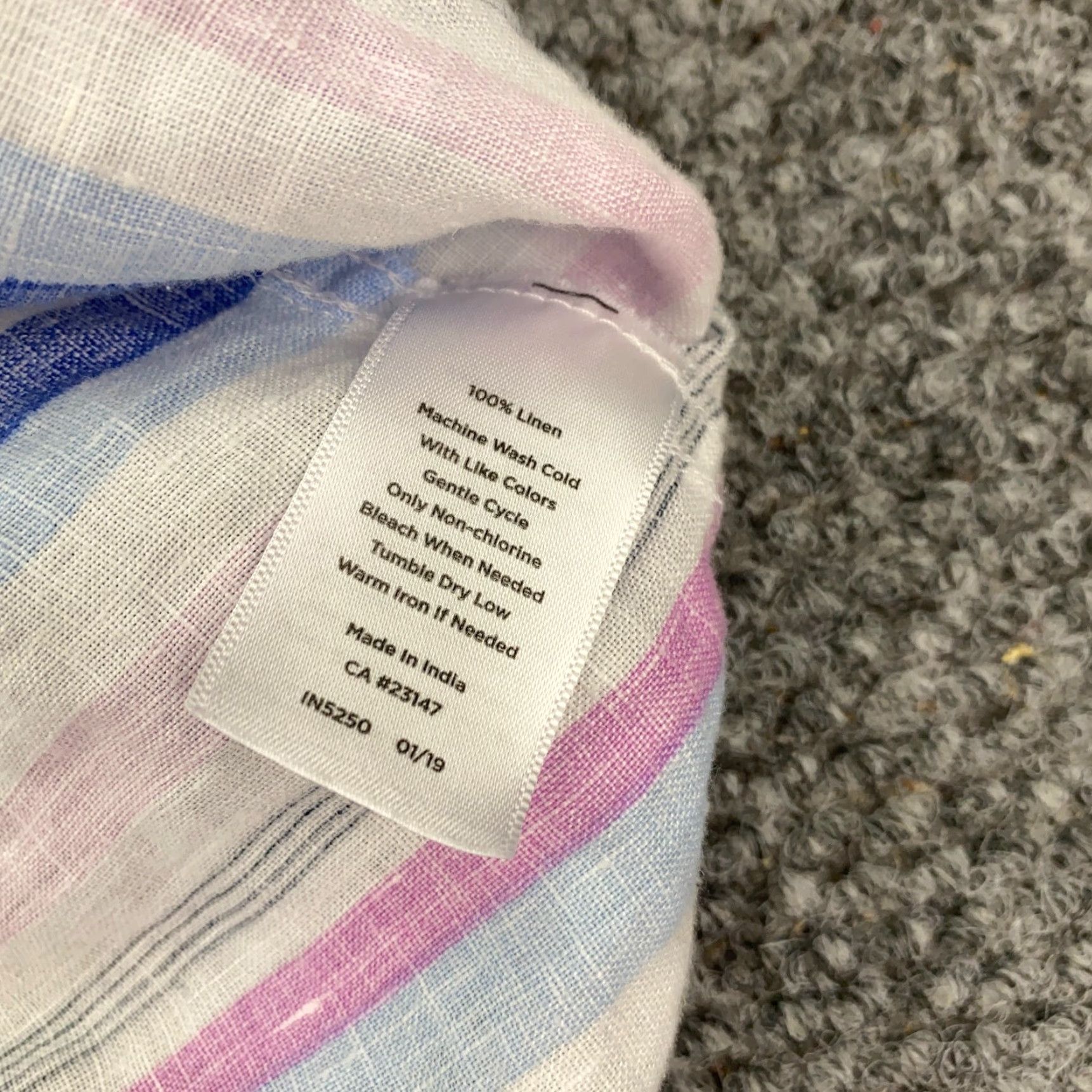 Talbots Talbots Linen Shirt Women 2X Pink Henley Striped Roll Tab 3/4 Sleeve Tunic Blouse | Plus Size | Linen Shirt Women Talbots Size XXL / US 16-18 / IT 52-54 - 6 Thumbnail