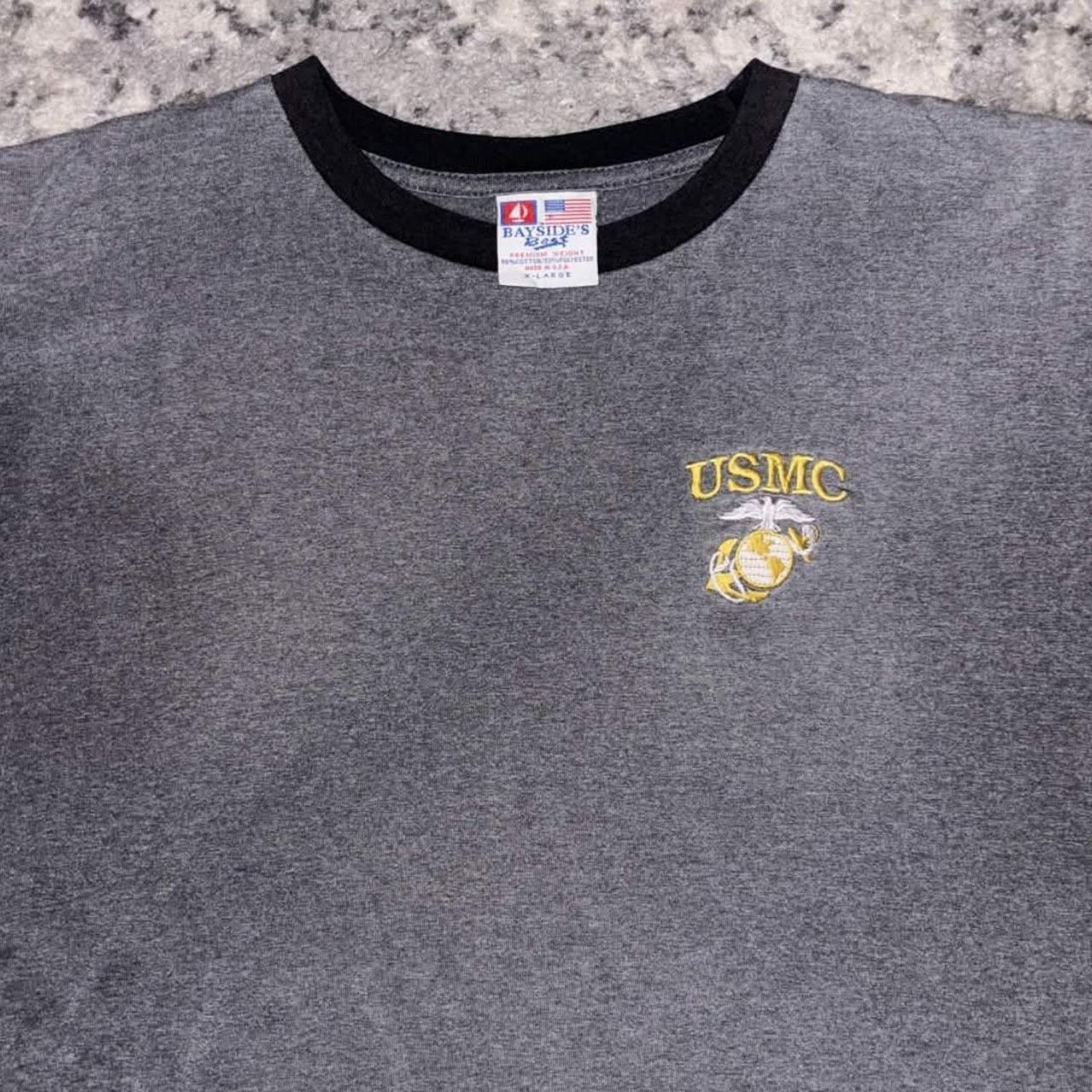Vintage Vintage 90s USMC Marine Corps. Ringer Shirt Size US XL / EU 56 / 4 - 2 Thumbnail