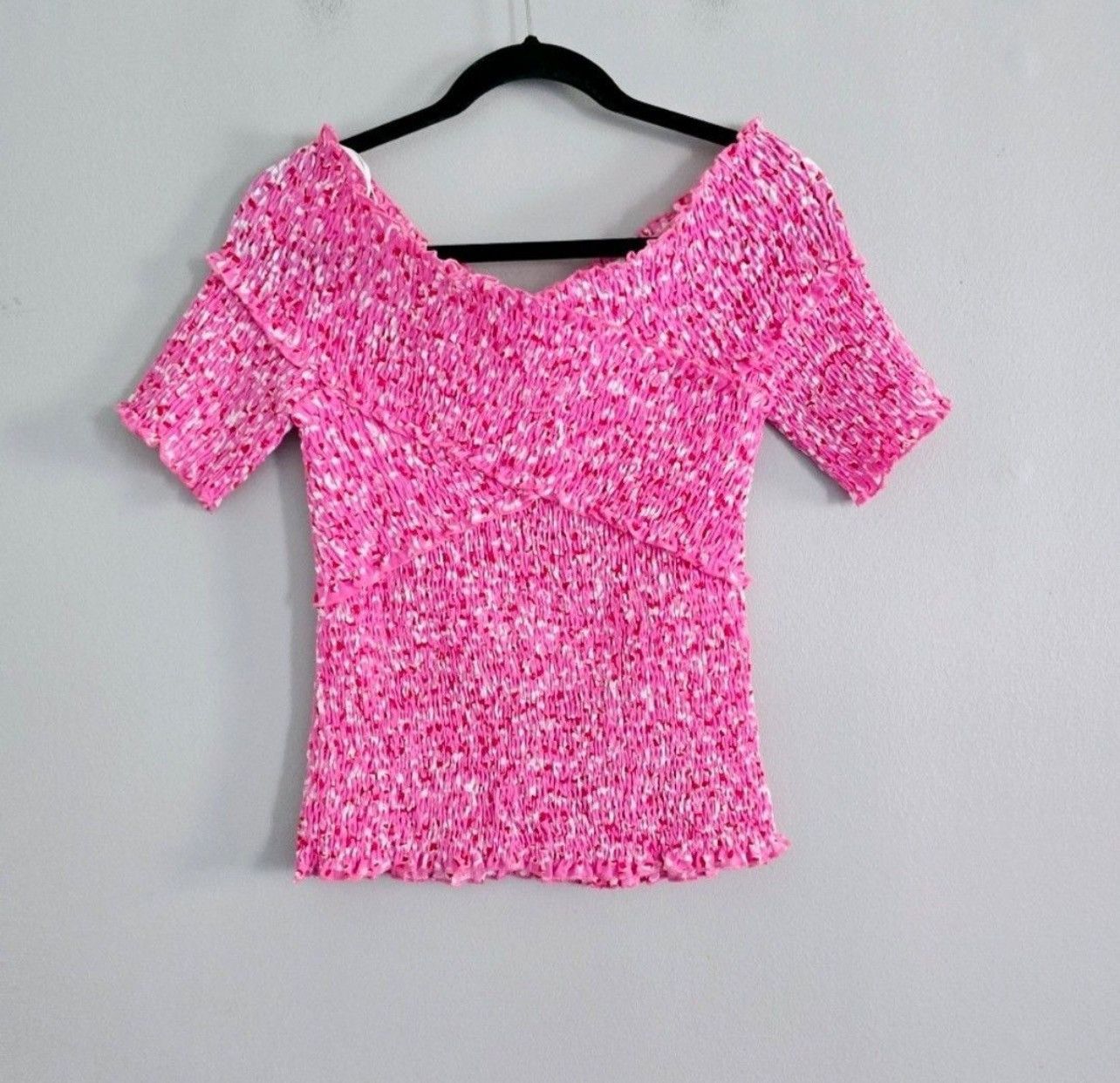 Madewell Madewell Pink Cheetah Print Off The Shoulder Top Size XS / US 0-2 / IT 36-38 - 1 Preview