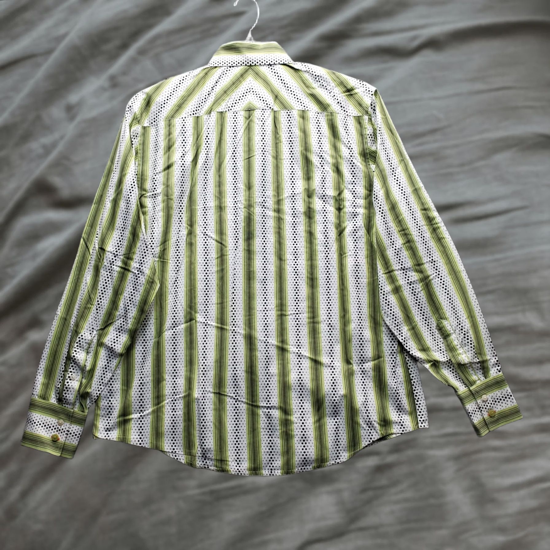Etro Nick(it) Y2k Retro Clubwear Shirt Men L Multicolor Striped Polka Dot Collar Button-Up Size US L / EU 52-54 / 3 - 1 Thumbnail