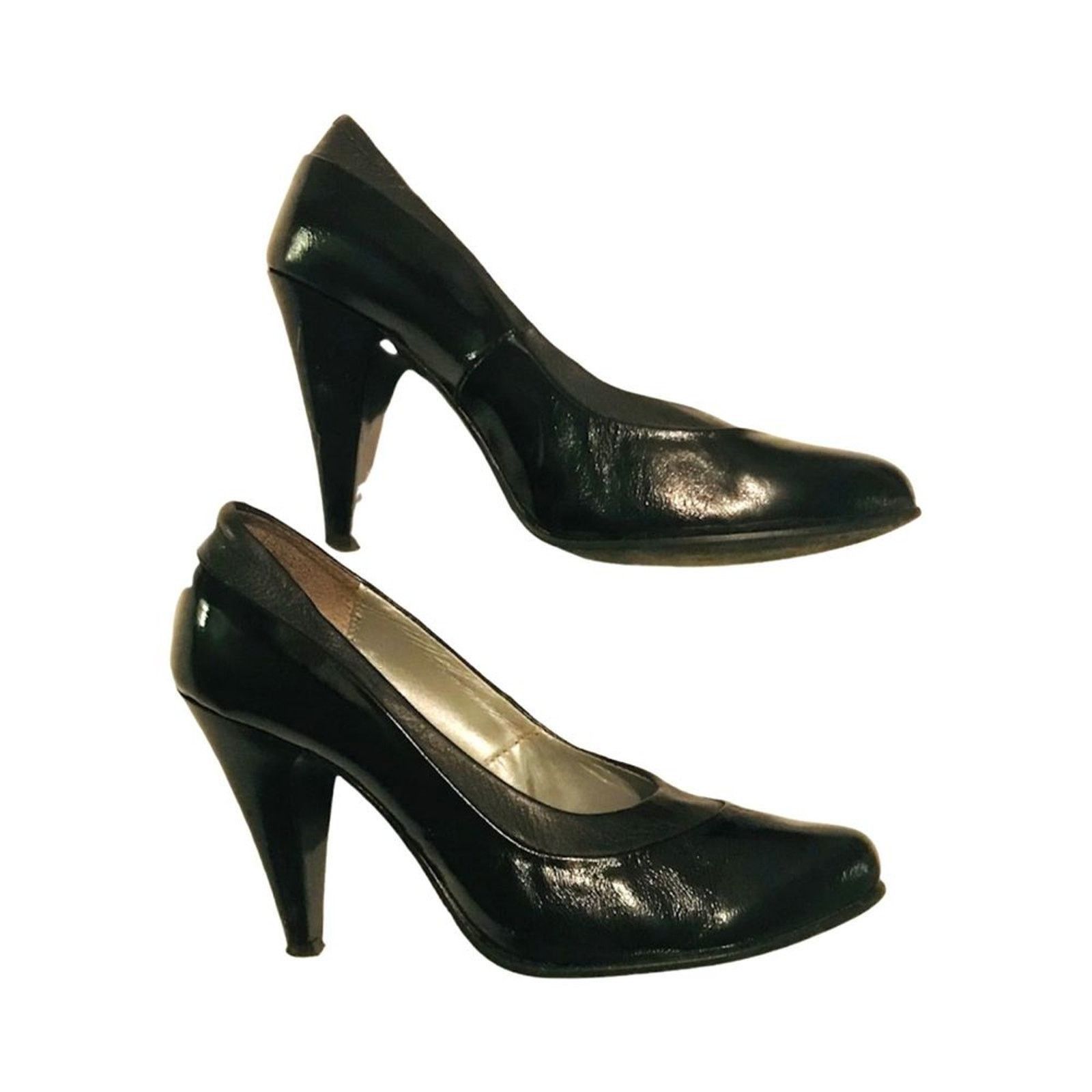 The Unbranded Brand Herc Women`s High Heels Pumps Shoes Black Leather 36 Size US 6 / IT 36 - 1 Thumbnail