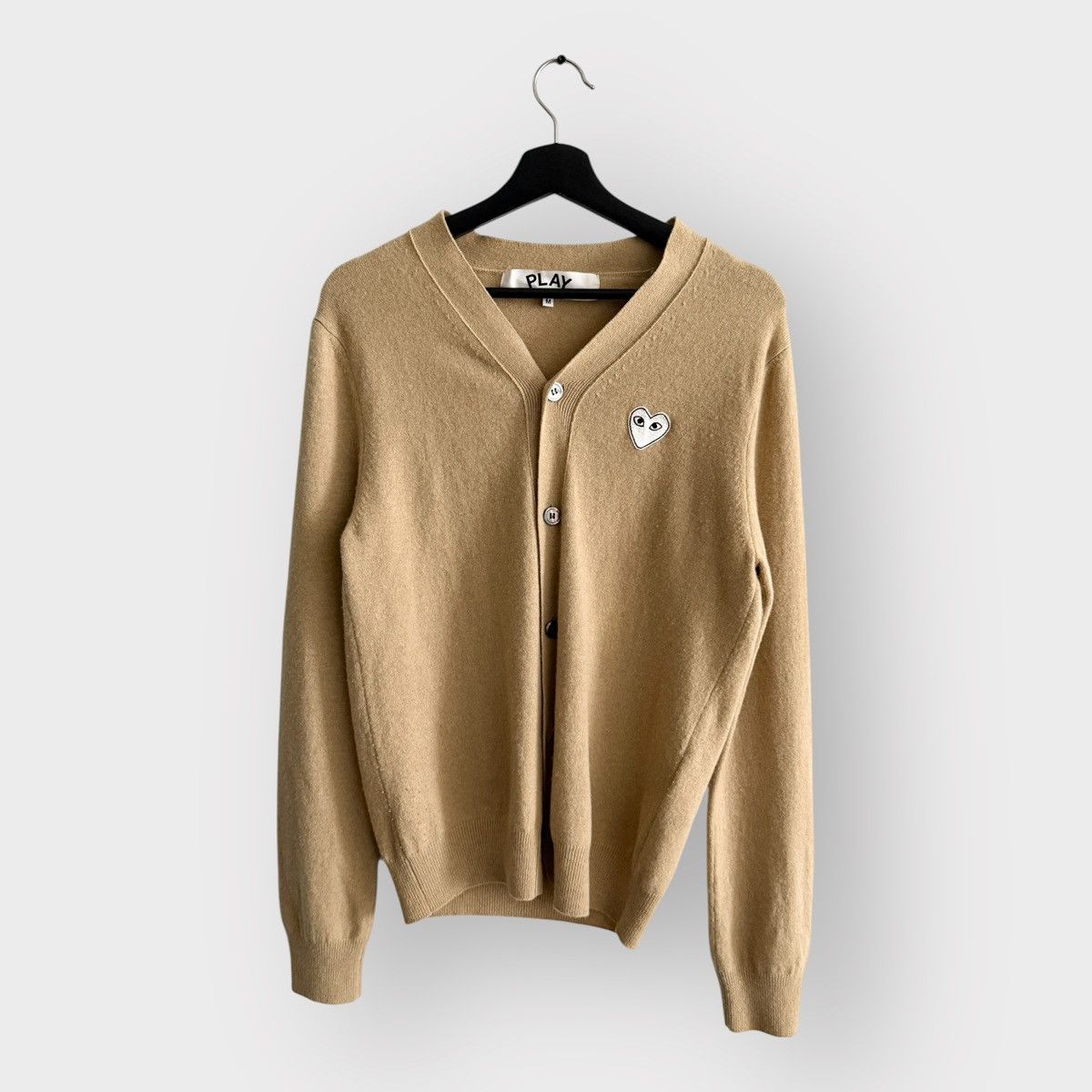 Comme des Garcons RARE! Comme des Garcons PLAY White Heart Cardigan Sweater Size US M / EU 48-50 / 2 - 1 Thumbnail