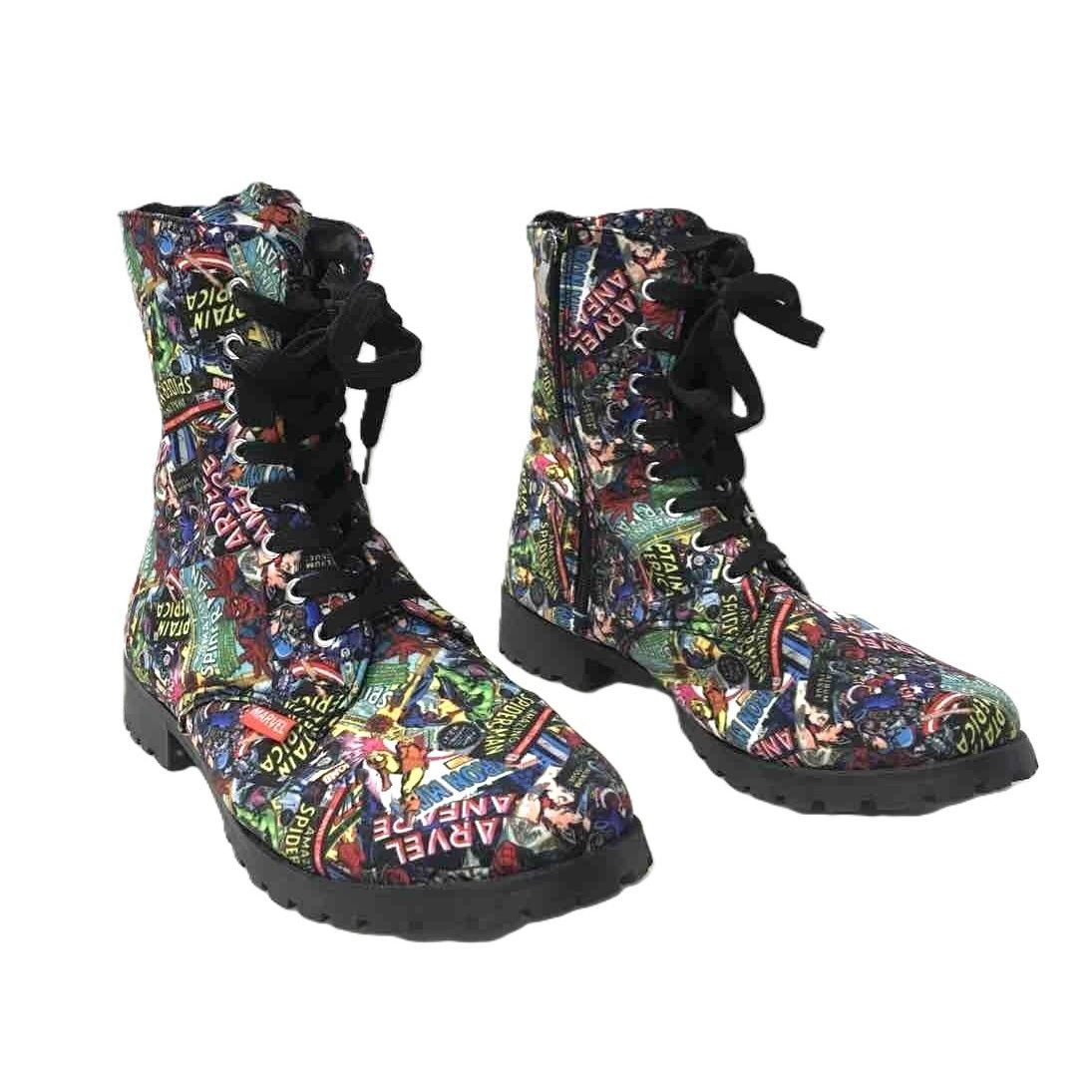 Other Marvel All Super Heroes Comic Print Combat Boots 10 Size US 10 / IT 40 - 1 Thumbnail