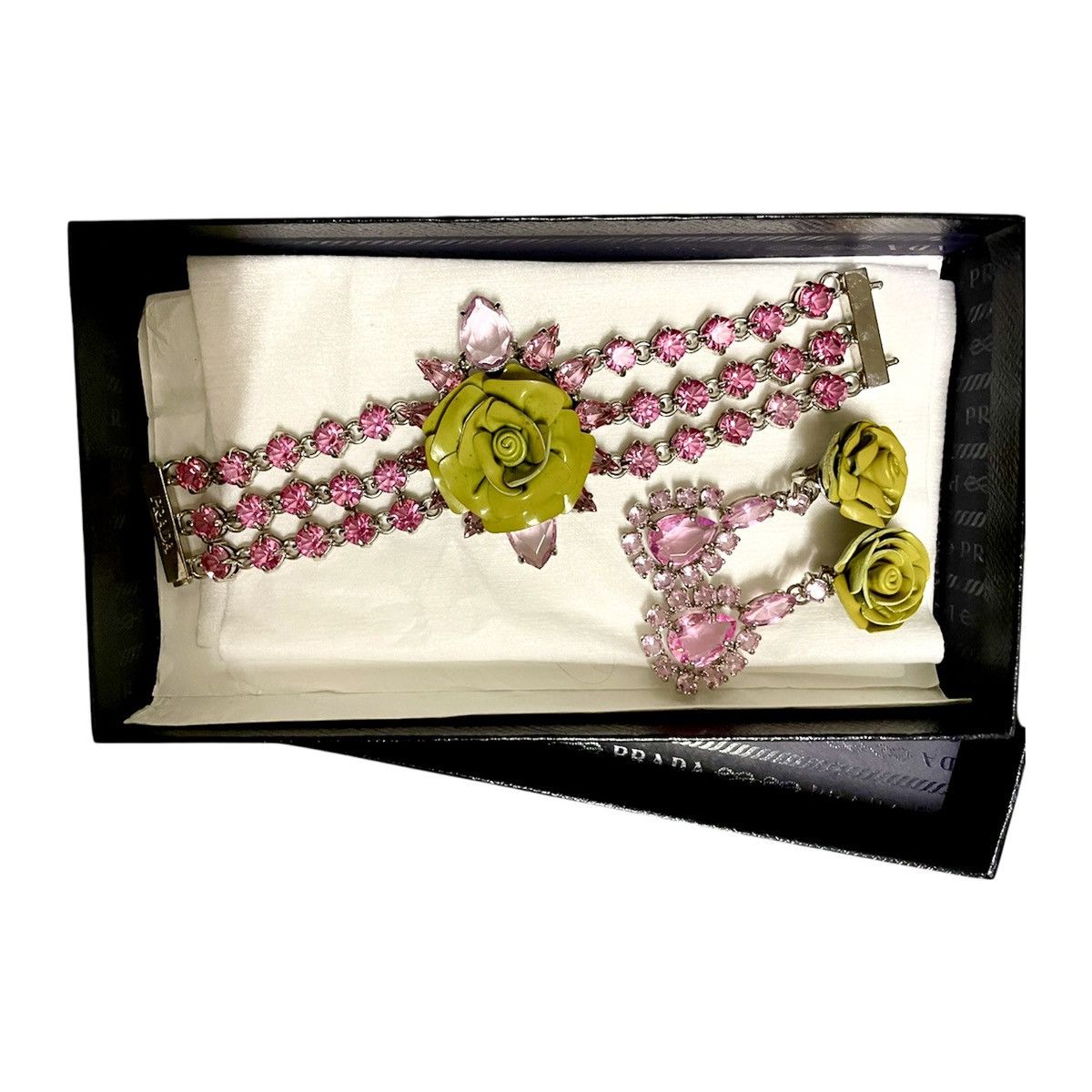 Prada Prada Rose Bracelet and Earrings Set Size ONE SIZE - 2 Thumbnail