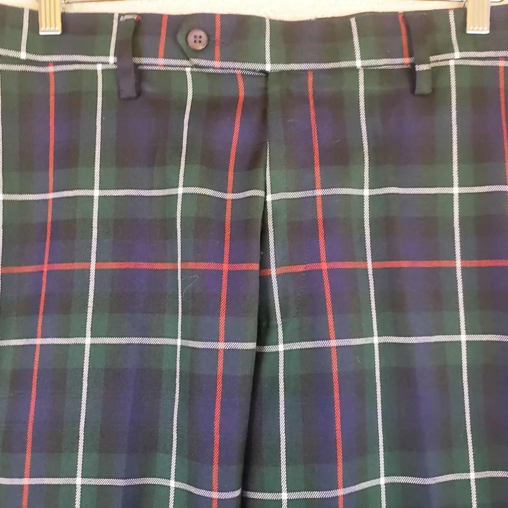 Etro Murray Golf By Broadsword Mens Multi Color Retro Plaid Pants 40x27 Regular Straight Front Hipster Preppy Golf Pants Colors Size US 40 / EU 56 - 5 Thumbnail