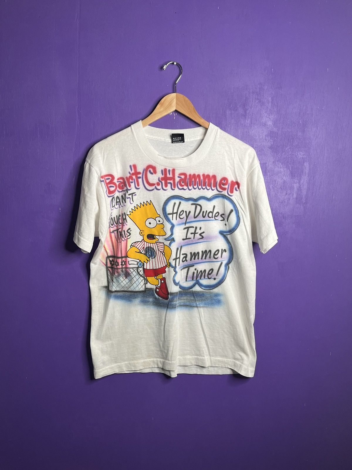 Vintage Vintage 90s Bart c Hammer airbrush t-shirt Size US L / EU 52-54 / 3 - 1 Thumbnail