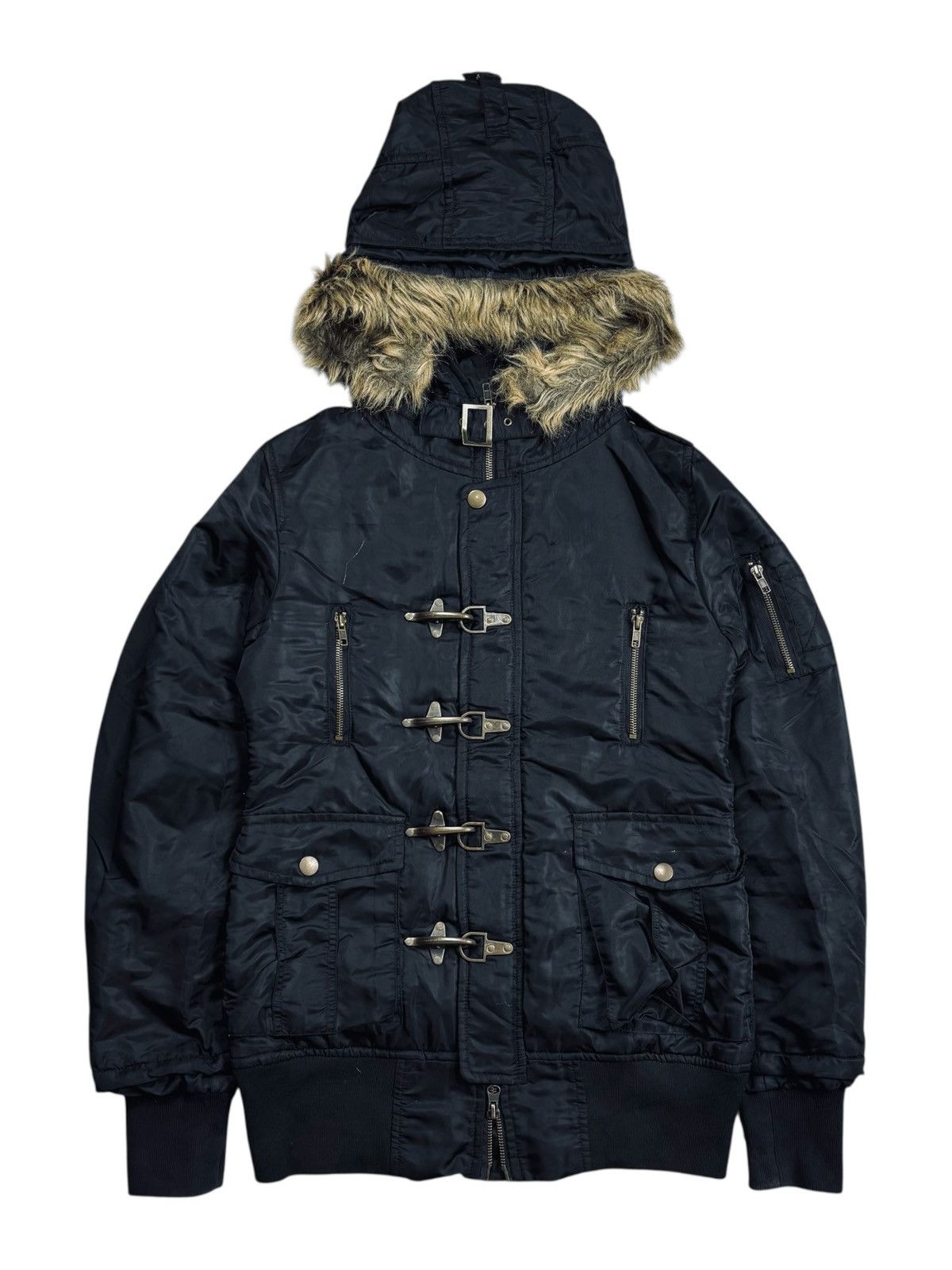 BUFFALO BOBS 2000s CE2 - Vkei Style Fireman Clasp Fur Hoodie Jacket Size US M / EU 48-50 / 2 - 1 Thumbnail